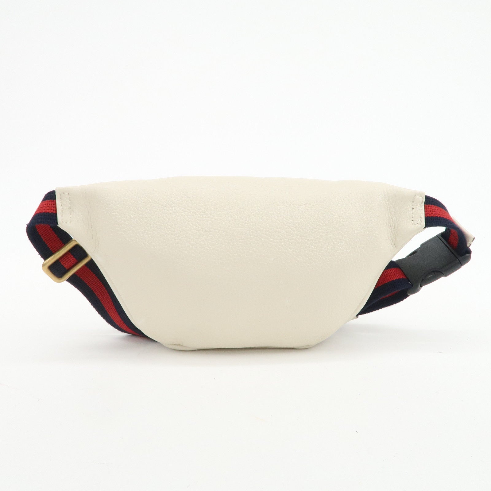 GUCCI Sherry Leather Canvas Waist Bag Crossbody Bag Ivory 527792