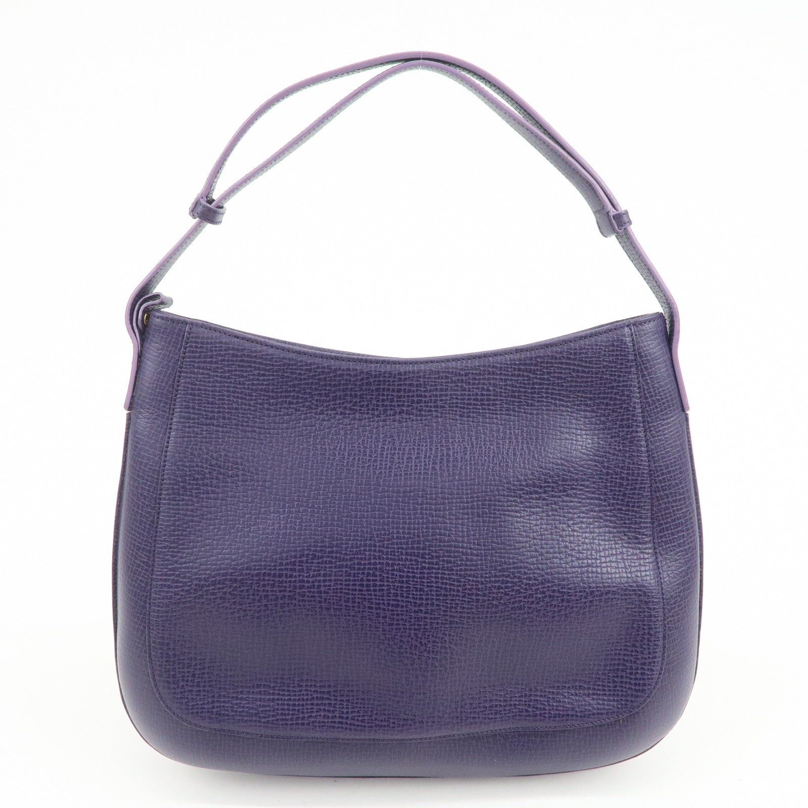 LOEWE Leather Shoulder Bag Hand Bag Purple