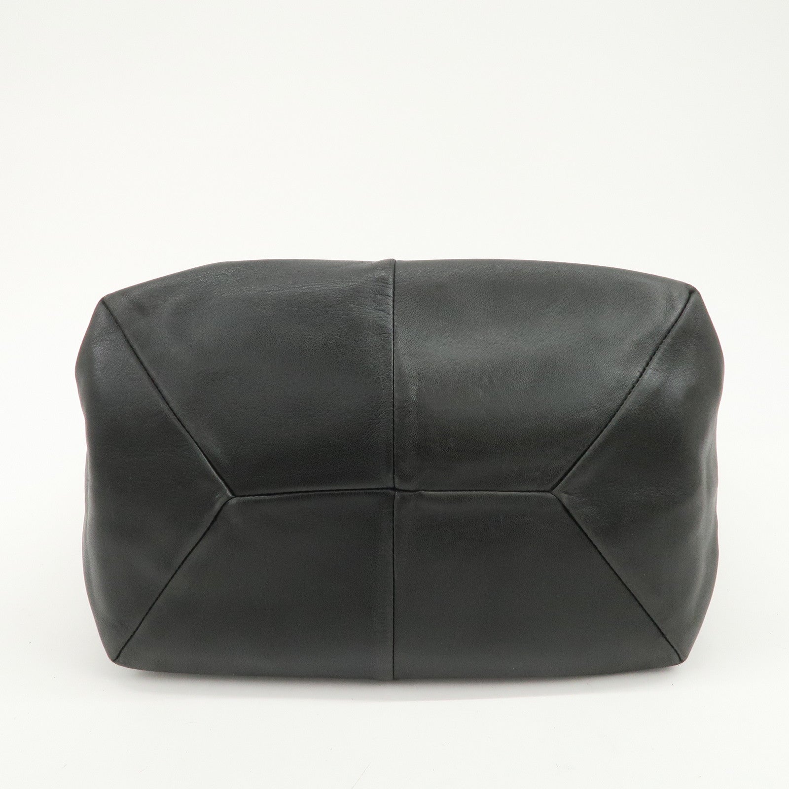 LOEWE Logo Leather Shoulder Bag Hand Bag Black