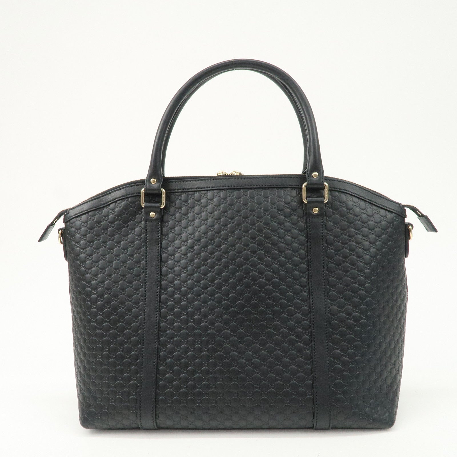 GUCCI Micro Guccissima Leather 2Way Bag Shoulder Bag Black 449658 Used