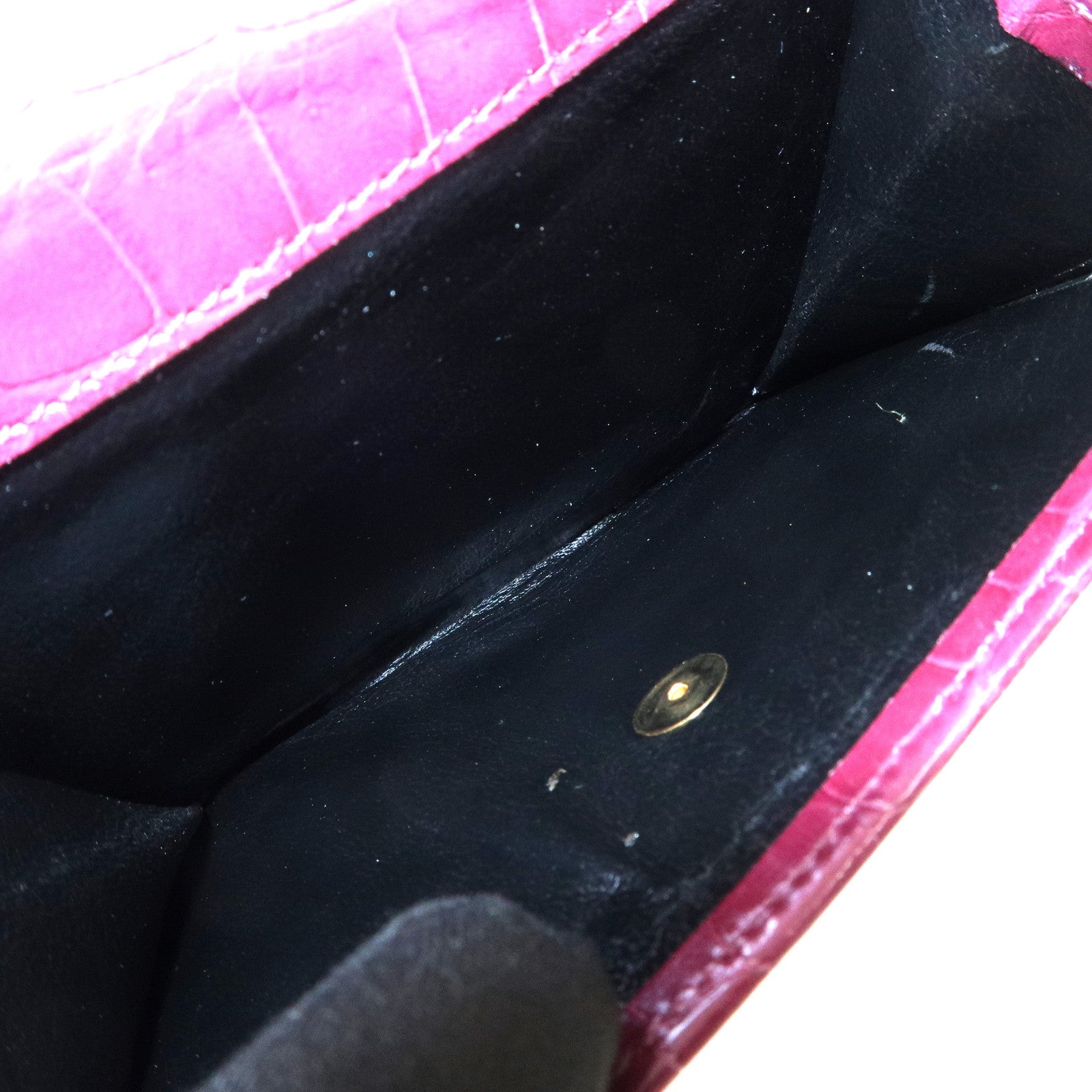 Ferragamo Gancini Vara Leather Wallet Set Of 2 Black Purple Used