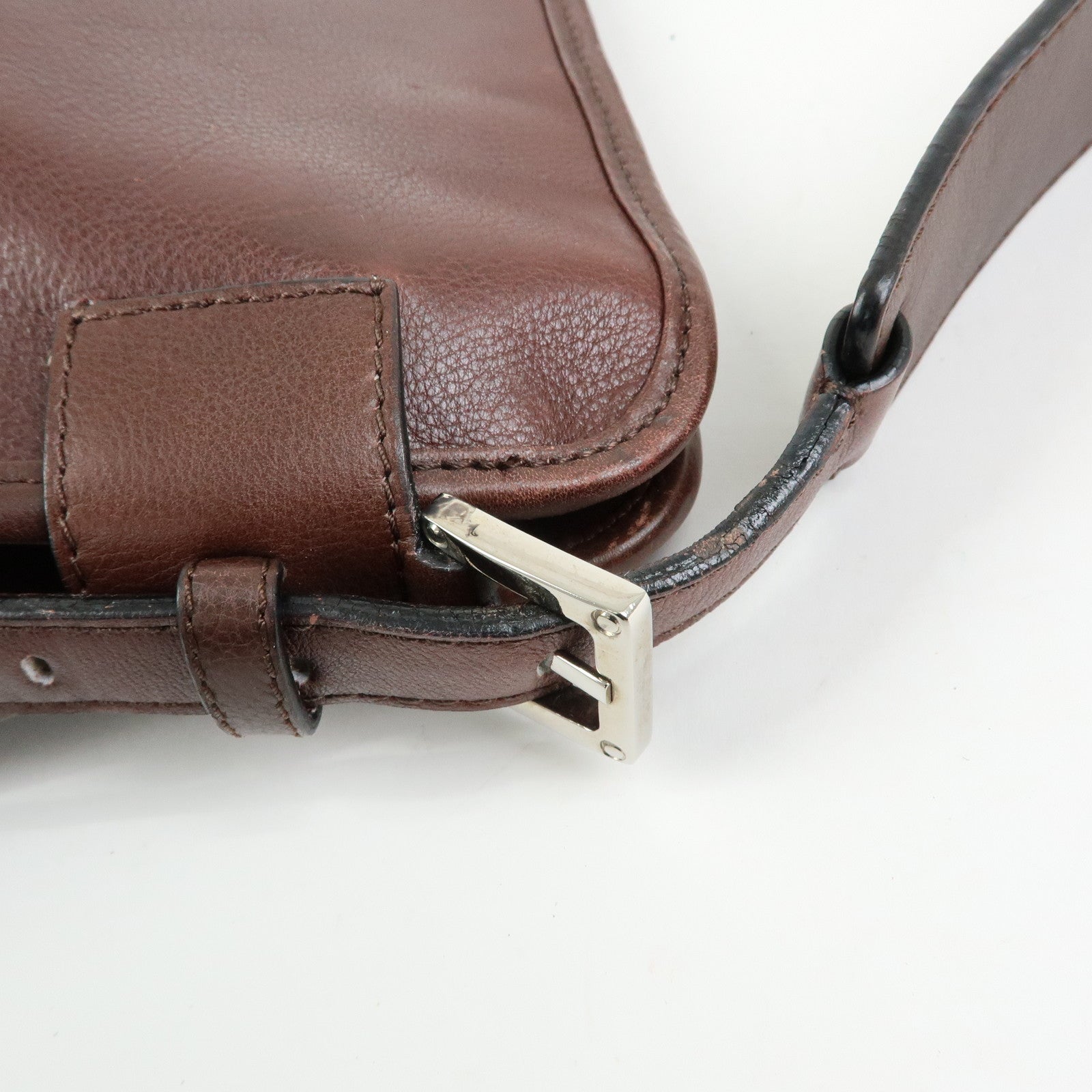LOEWE Anagram Leather Shoulder Bag Messenger Bag Brown