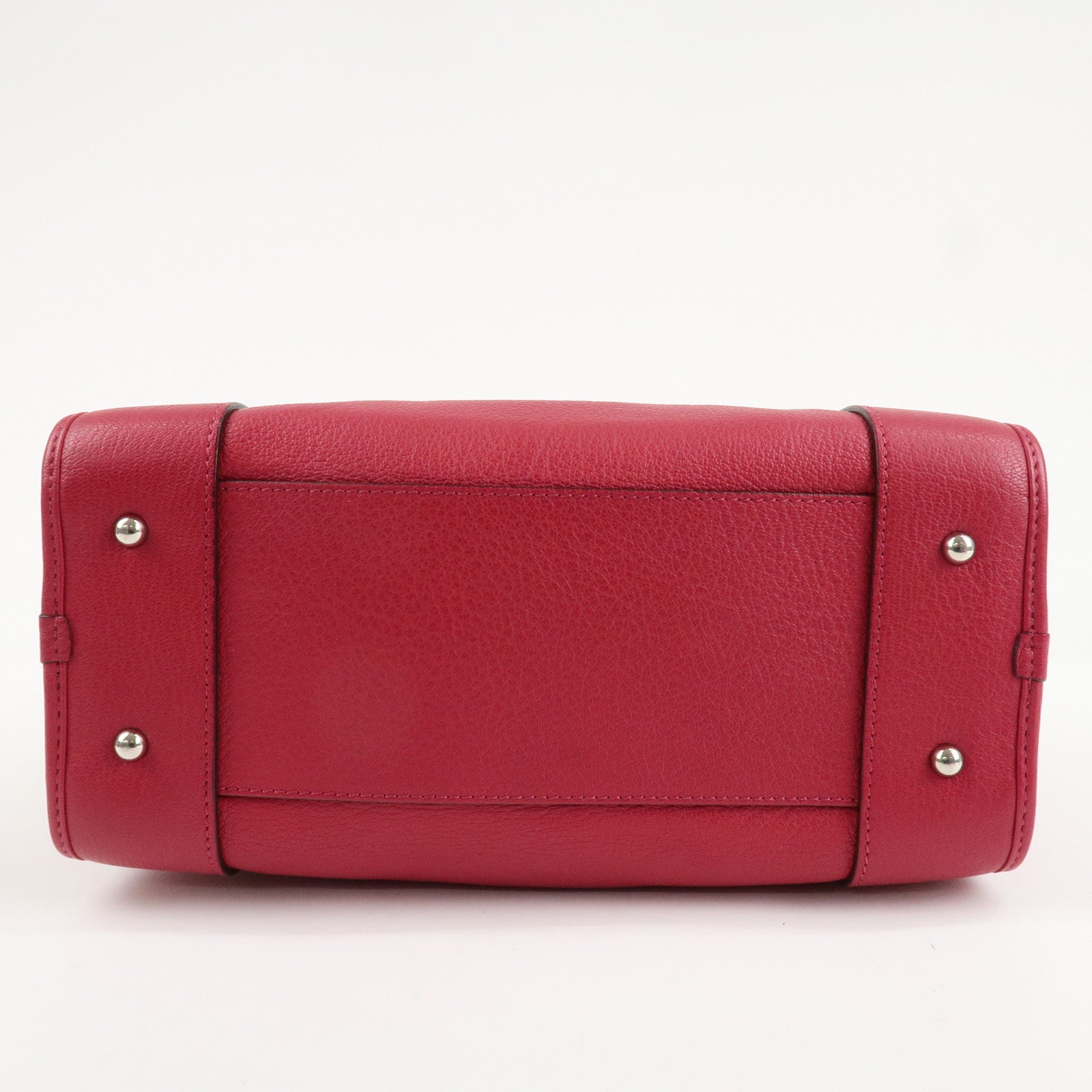 LOEWE Anagram Leather Amazona 28 Hand Bag Boston Bag Red Used