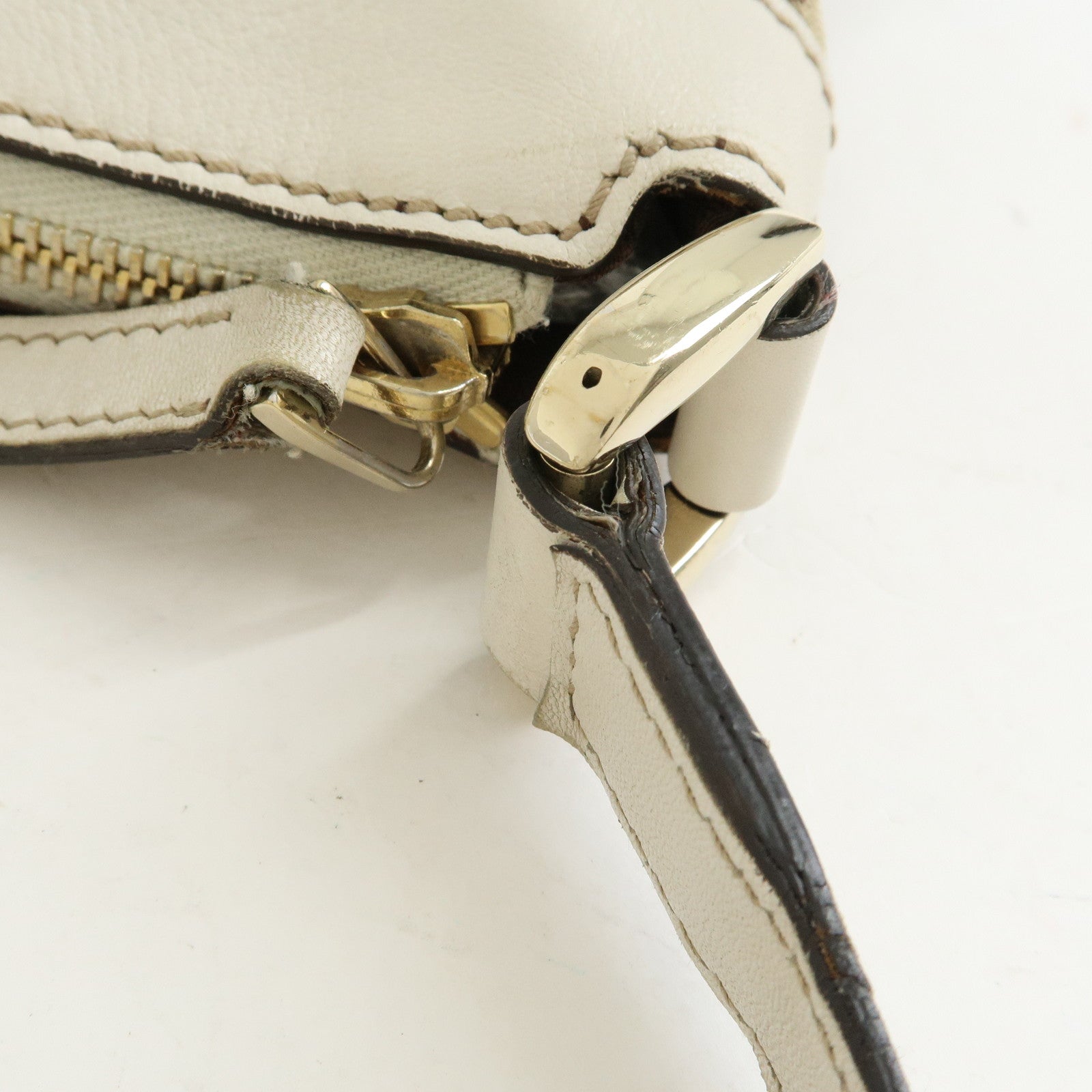 GUCCI Abbey GG Canvas Leather Shoulder Bag Beige White 203257