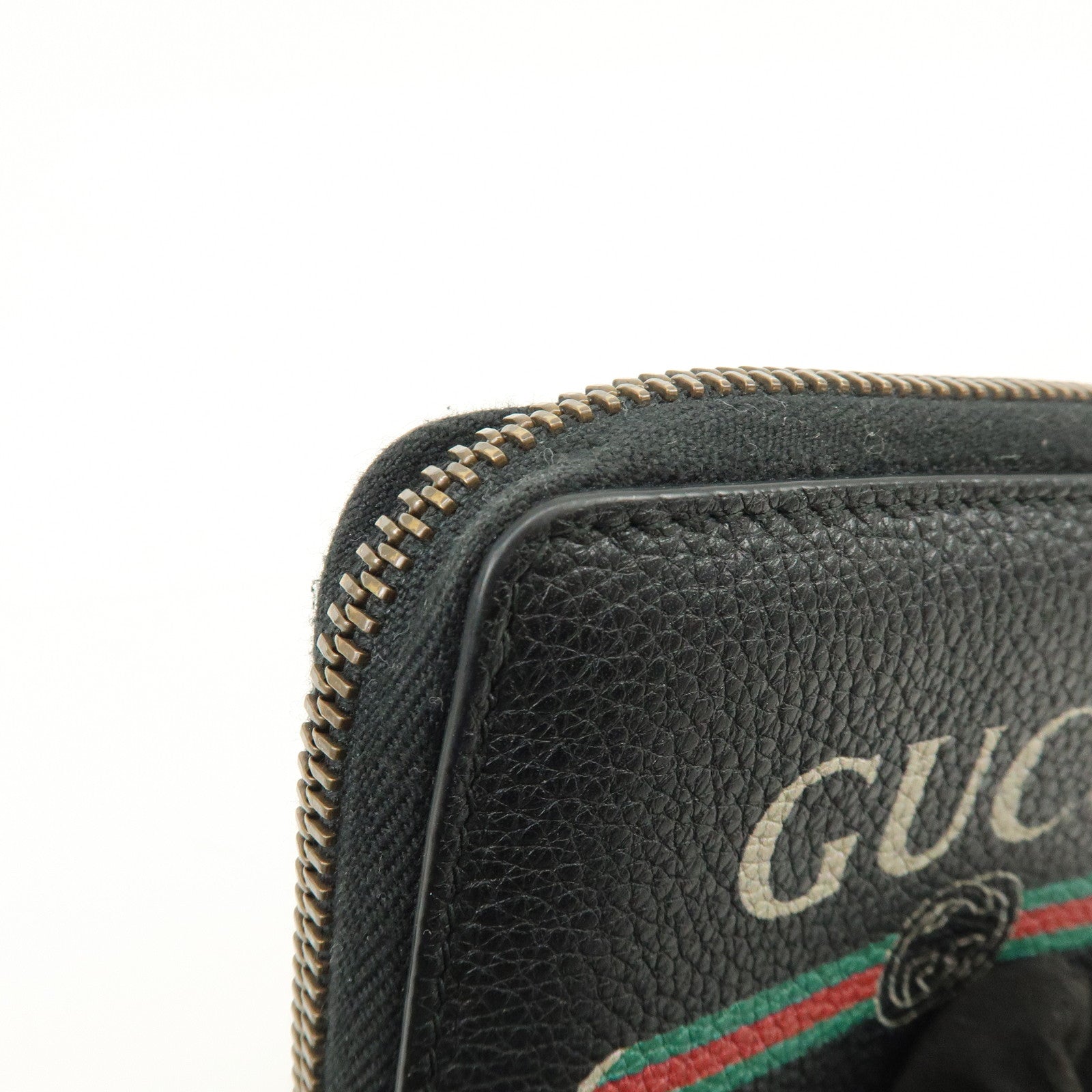 GUCCI Sherry GG Marmont Leather Zippy Card Case Black 496319