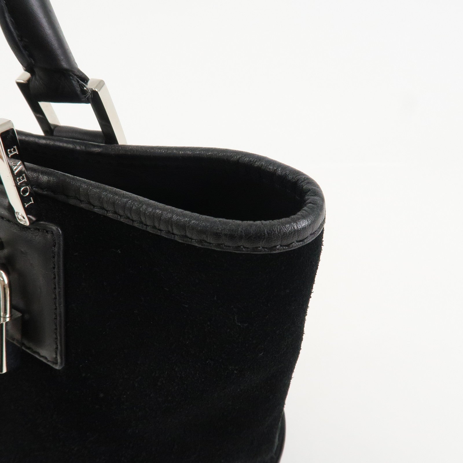 LOEWE Anagram Leather 2WAY Bag Shoulder Bag Hand Bag Black