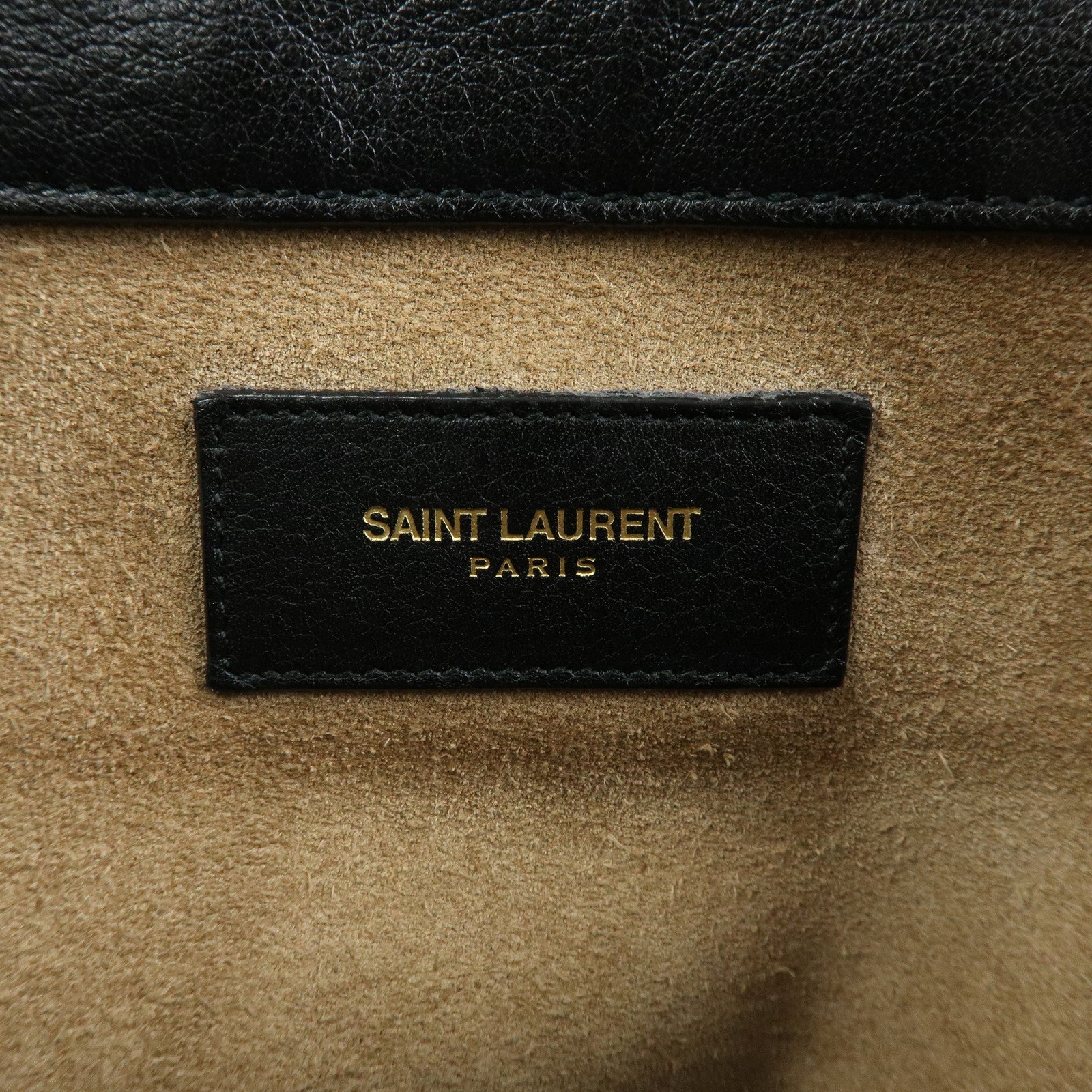 SAINT LAURENT PARIS Muse Two Canvas Leather 2Way Bag Black 313499