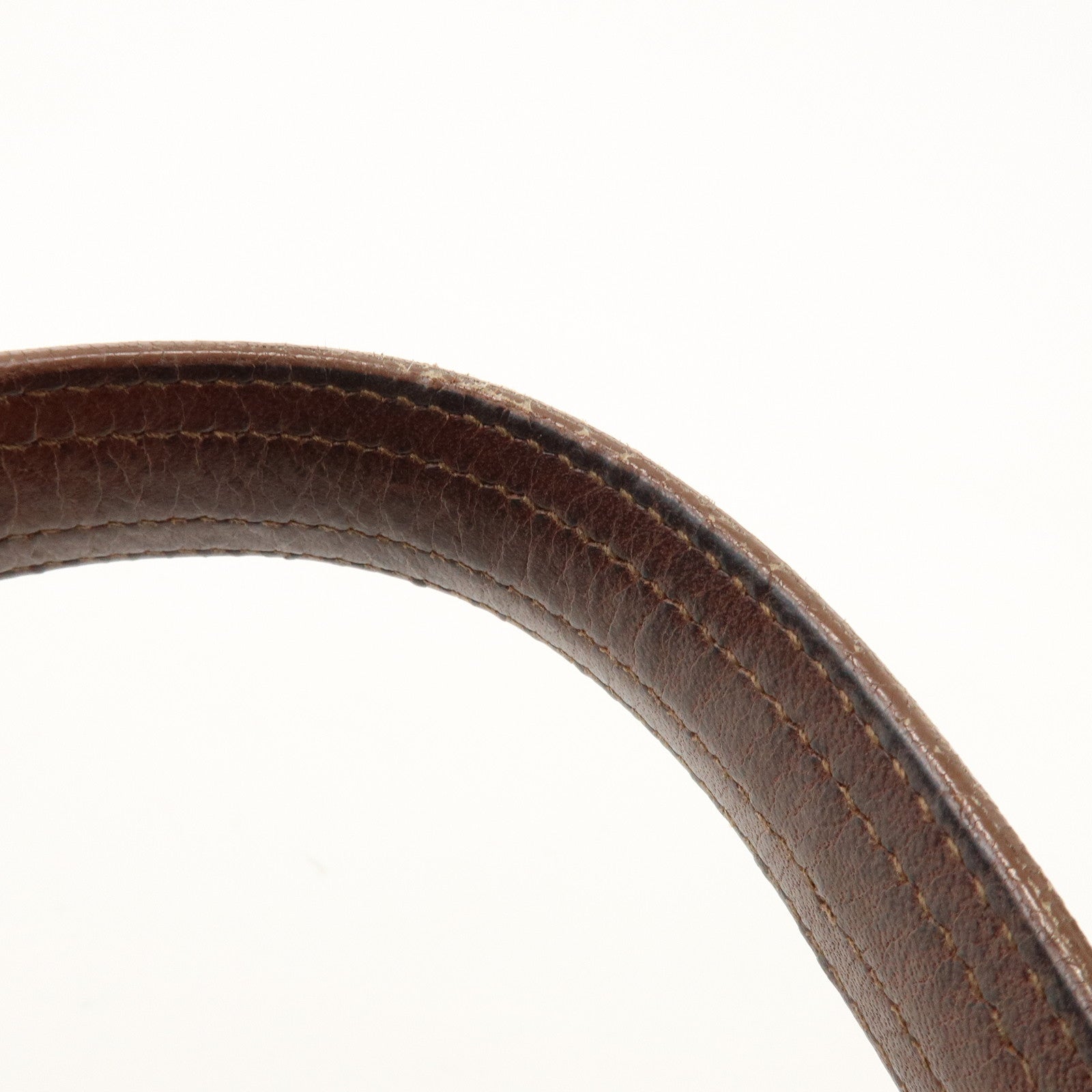 SAINT LAURENT PARIS Muse Two Leather Canvas Hand Bag Brown 229680