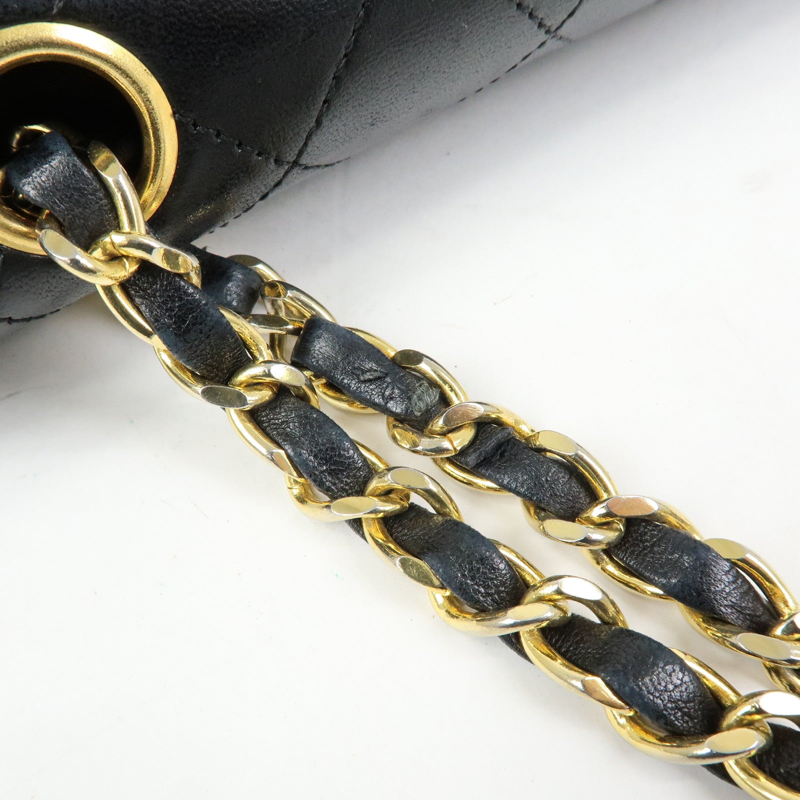 CHANEL Matelasse 25 Double Flap Chain Shoulder Bag Black A01112