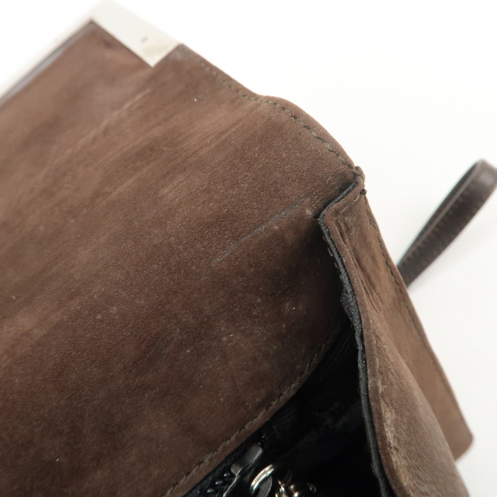 Ferragamo Leather Shoulder Bag Hand Bag Brown