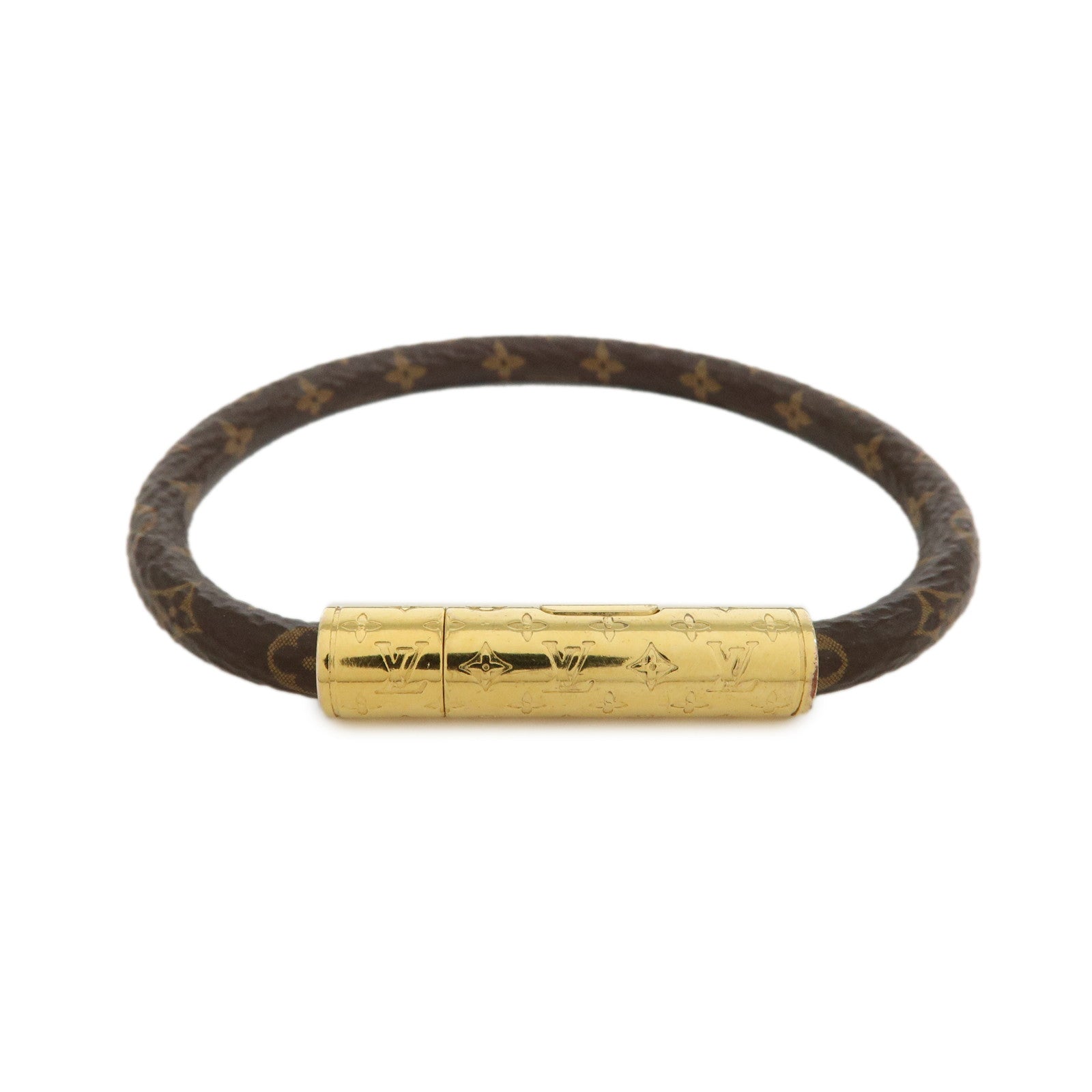 Louis Vuitton Monogram LV Confidential Bracelet Brown Gold M6334