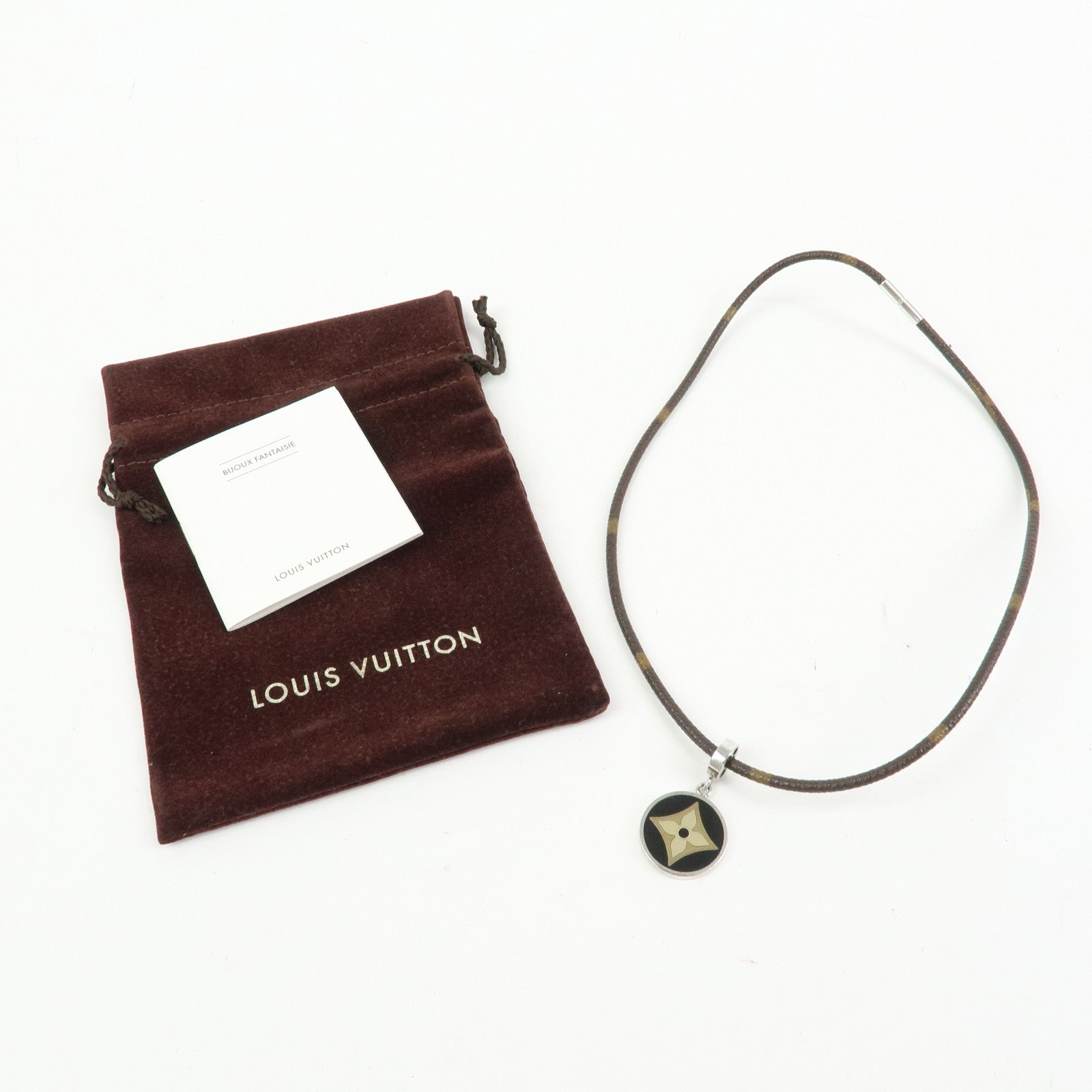 Louis Vuitton Monogram Canvas SV925 Pendentif Fleur Necklace M65436