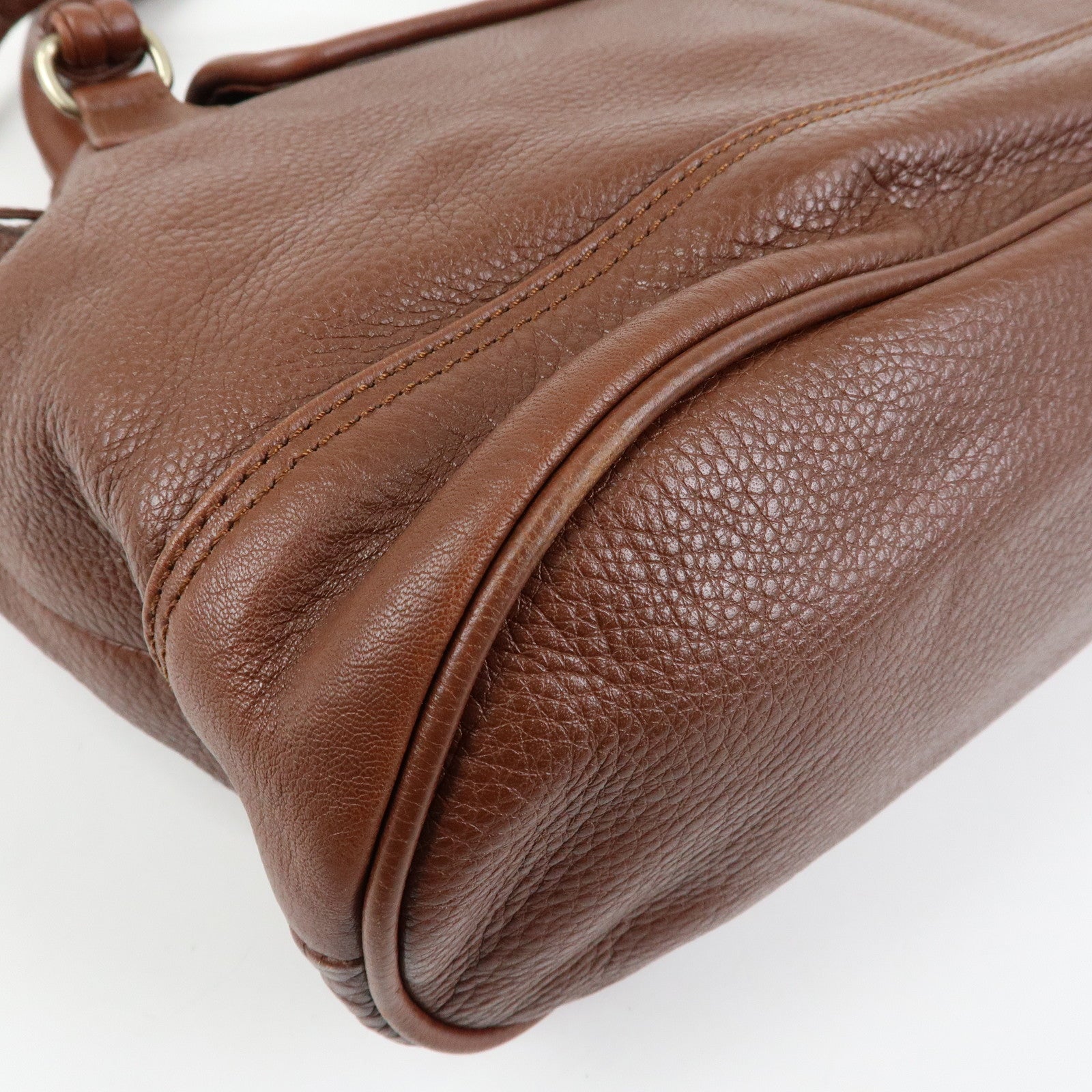 Chloe Cherry Leather 2Way Bag Hand Bag Shoulder Bag Brown