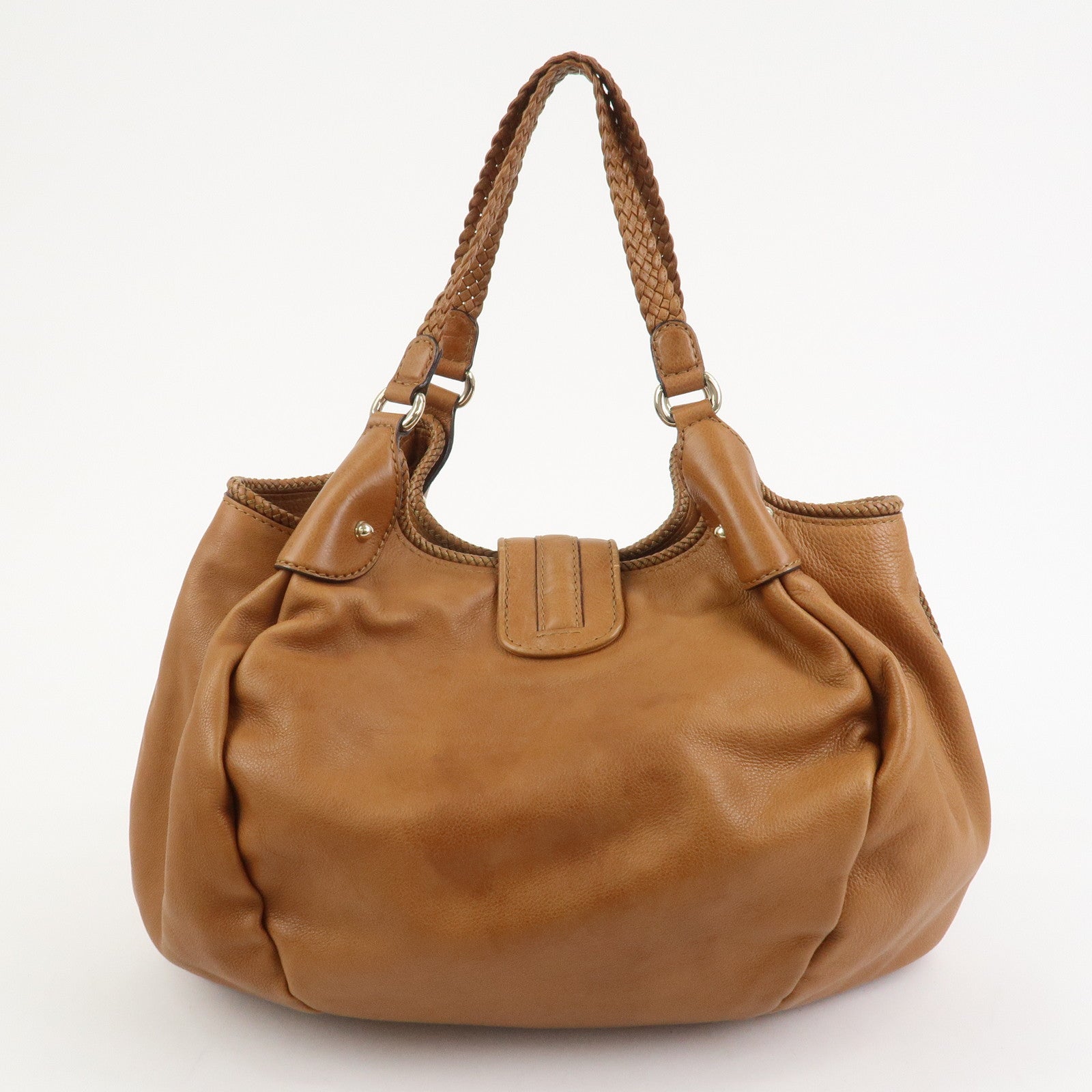 GUCCI Marrakech Leather Shoulder Bag Tote Bag Brown 257029