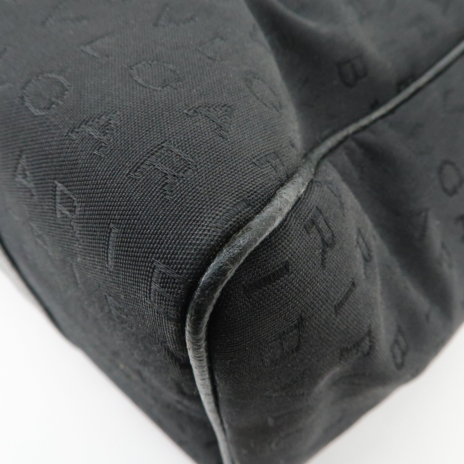 BVLGARI Logomania Canvas Leather Tote Bag Shoulder Bag Black