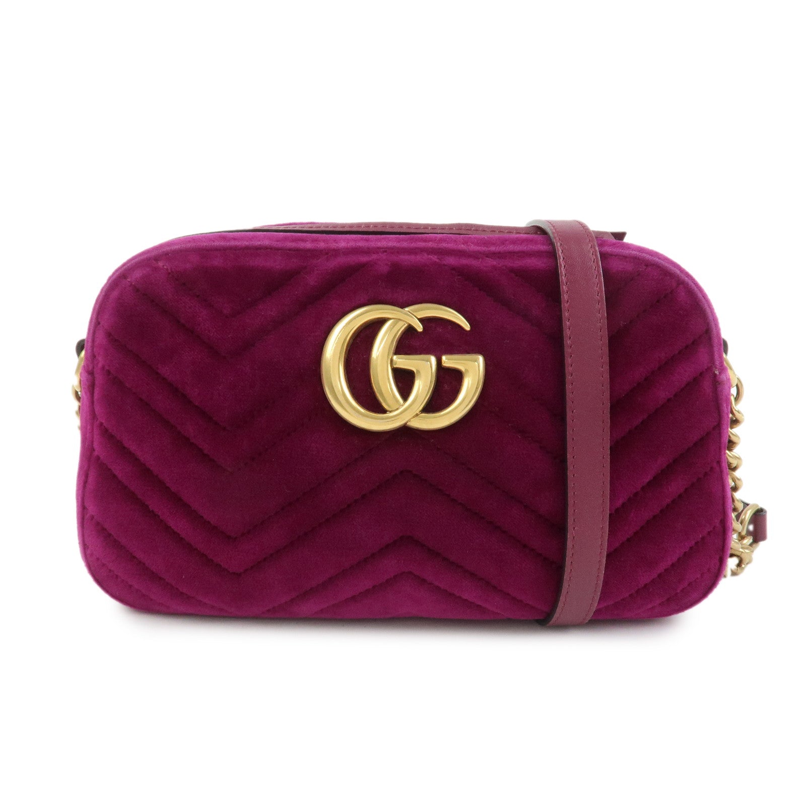 GUCCI GG Marmont Velvet Leather Shoulder Bag Crossbody Bag 447632
