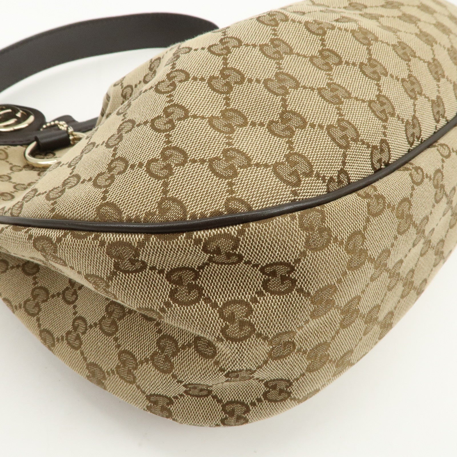 GUCCI Sukey Interlocking G GG Canvas Leather Shoulder Bag 362726