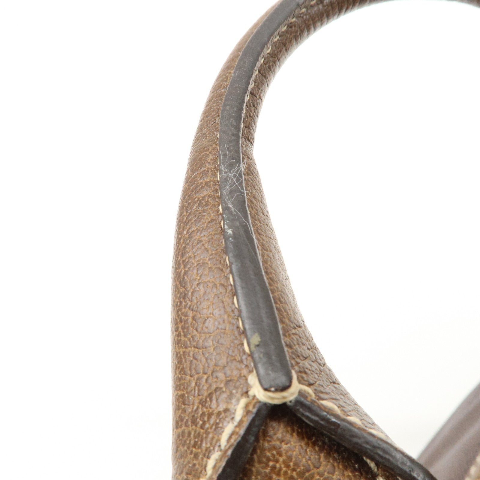 CELINE Macadam Engraved Canvas Leather Boogie Bag Hand Bag Brown Used