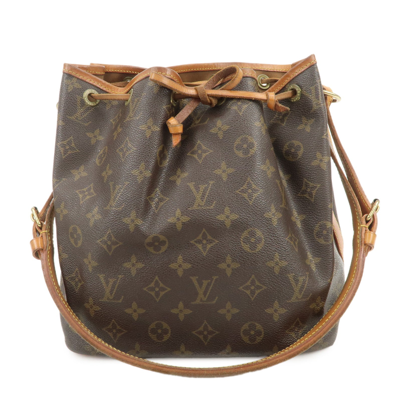 Louis Vuitton Monogram Petit Noe Shoulder Bag Brown M42226
