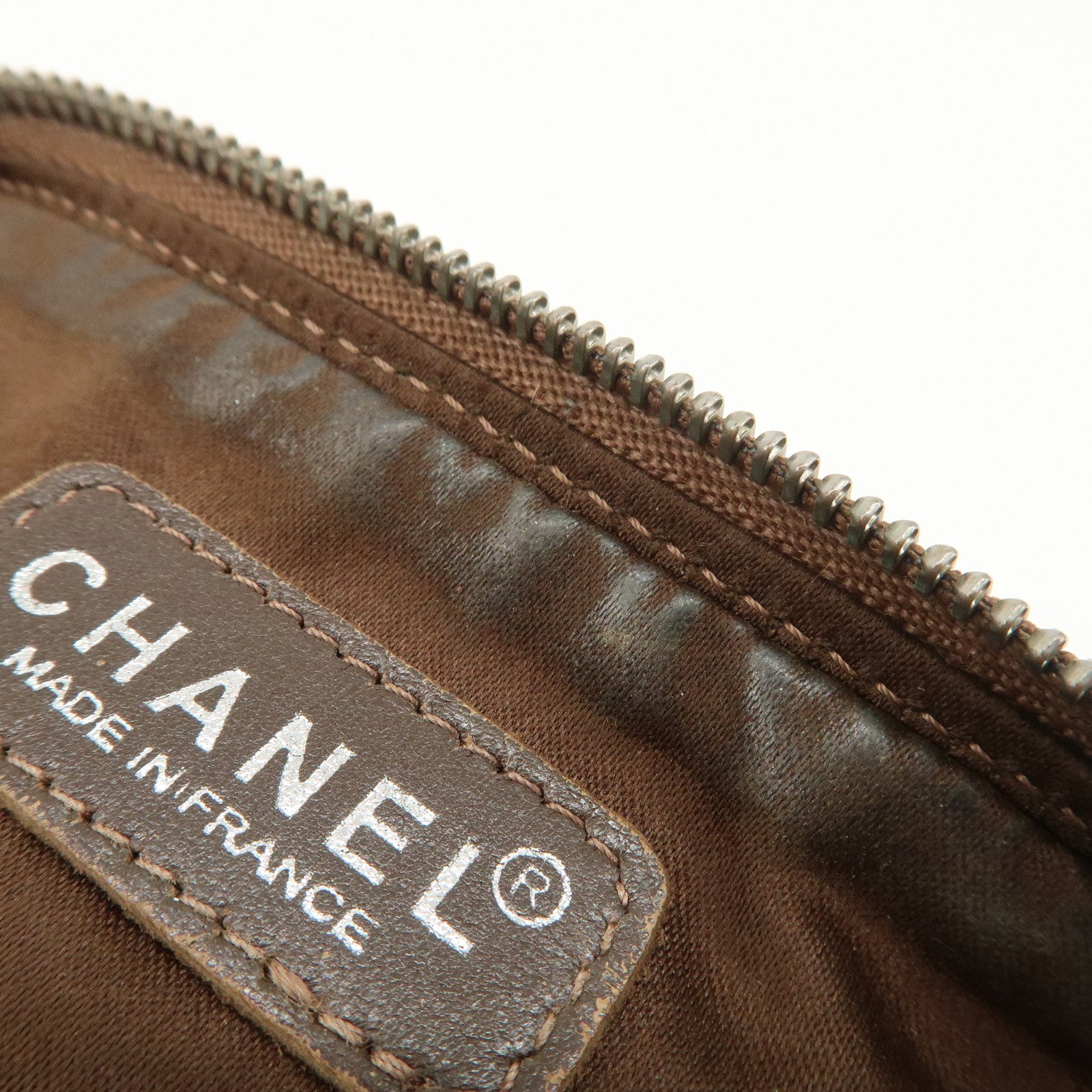 CHANEL New Travel Line Nylon Jacquard Cosmetic Pouch Khaki
