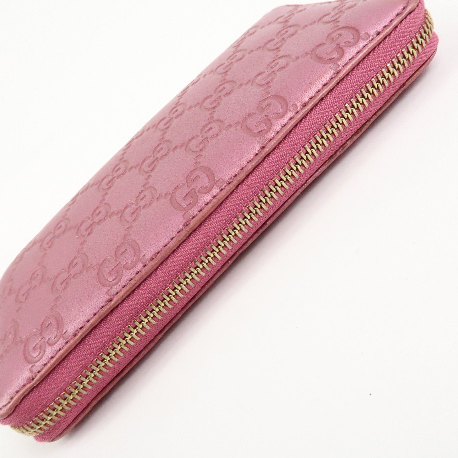GUCCI Lovely Heart Guccissima Leather Round Zippy Long Wallet 278566