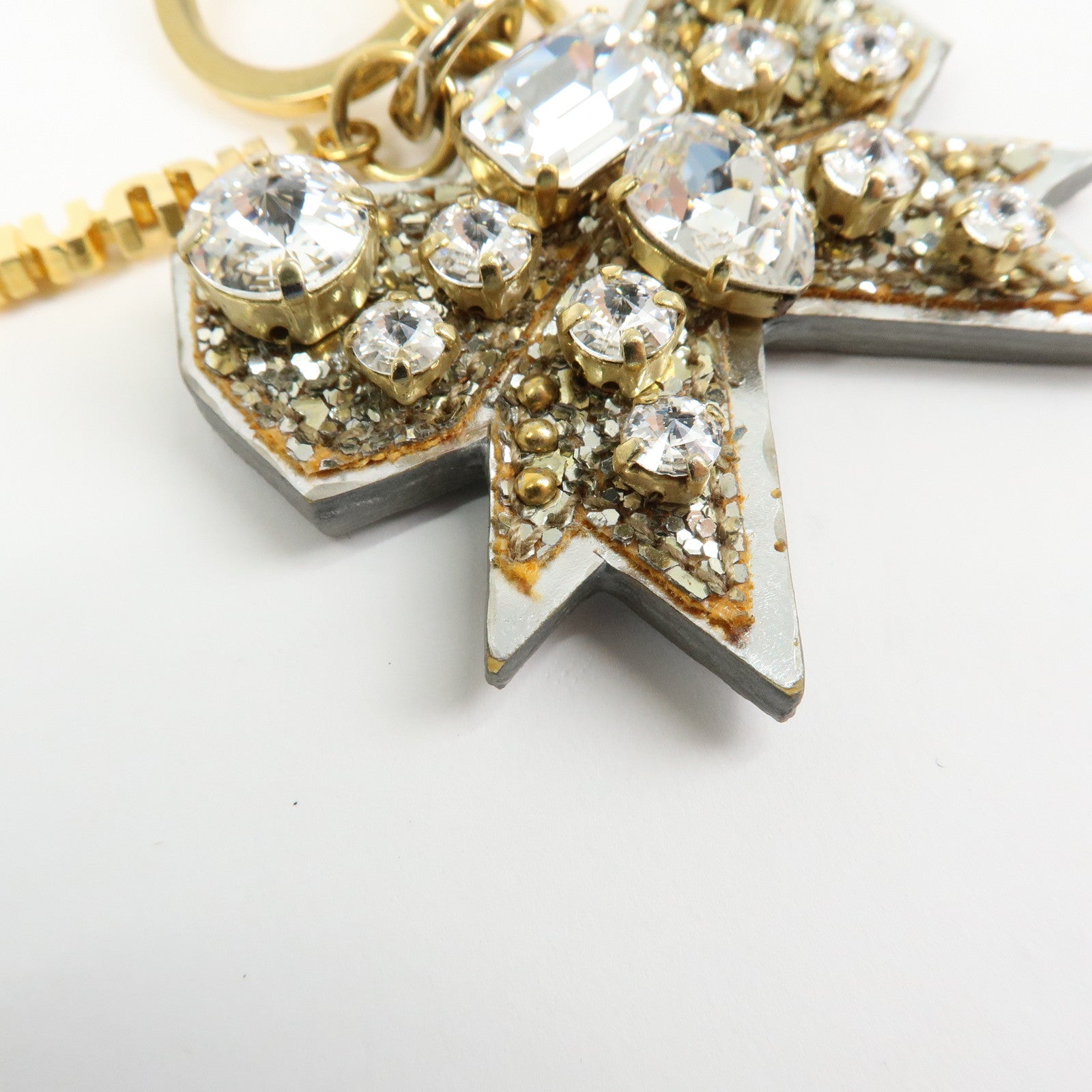 MIU MIU Leather Ribbon Motif Bijou Bag Charm Key Chain 5ARH76