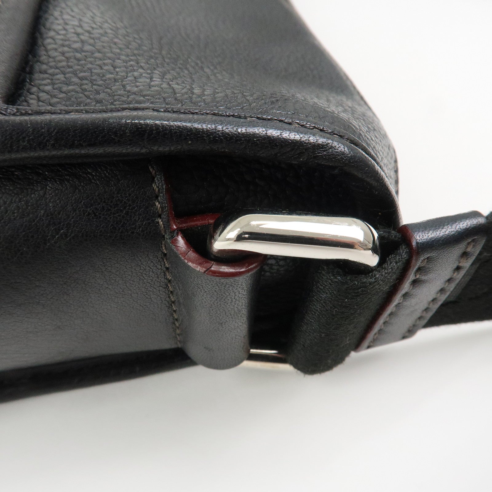 LOEWE Anagram Leather Shoulder Bag Crossbody Bag Black