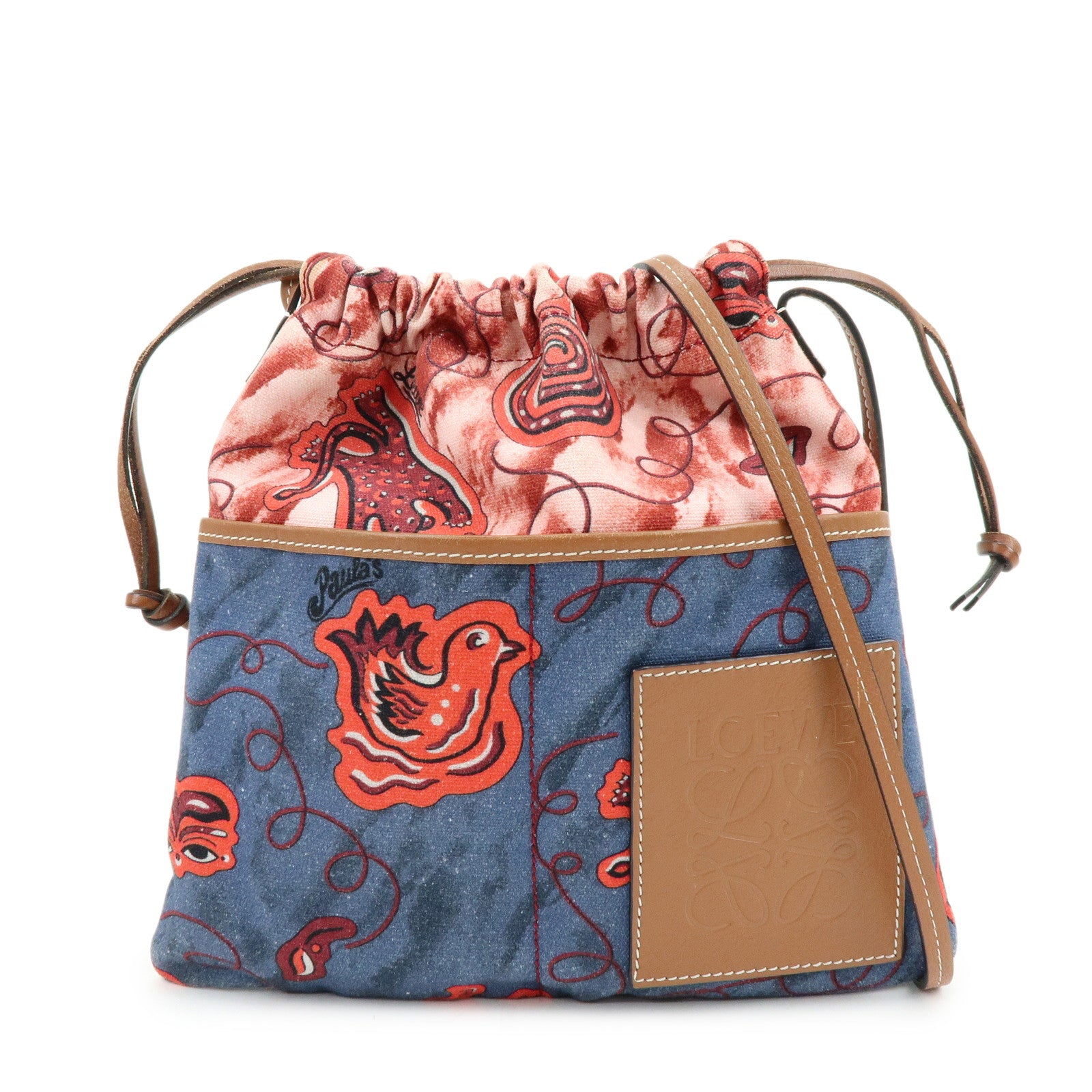 LOEWE Anagram Canvas Leather Shoulder Bag Paula’s Ibiza Collection