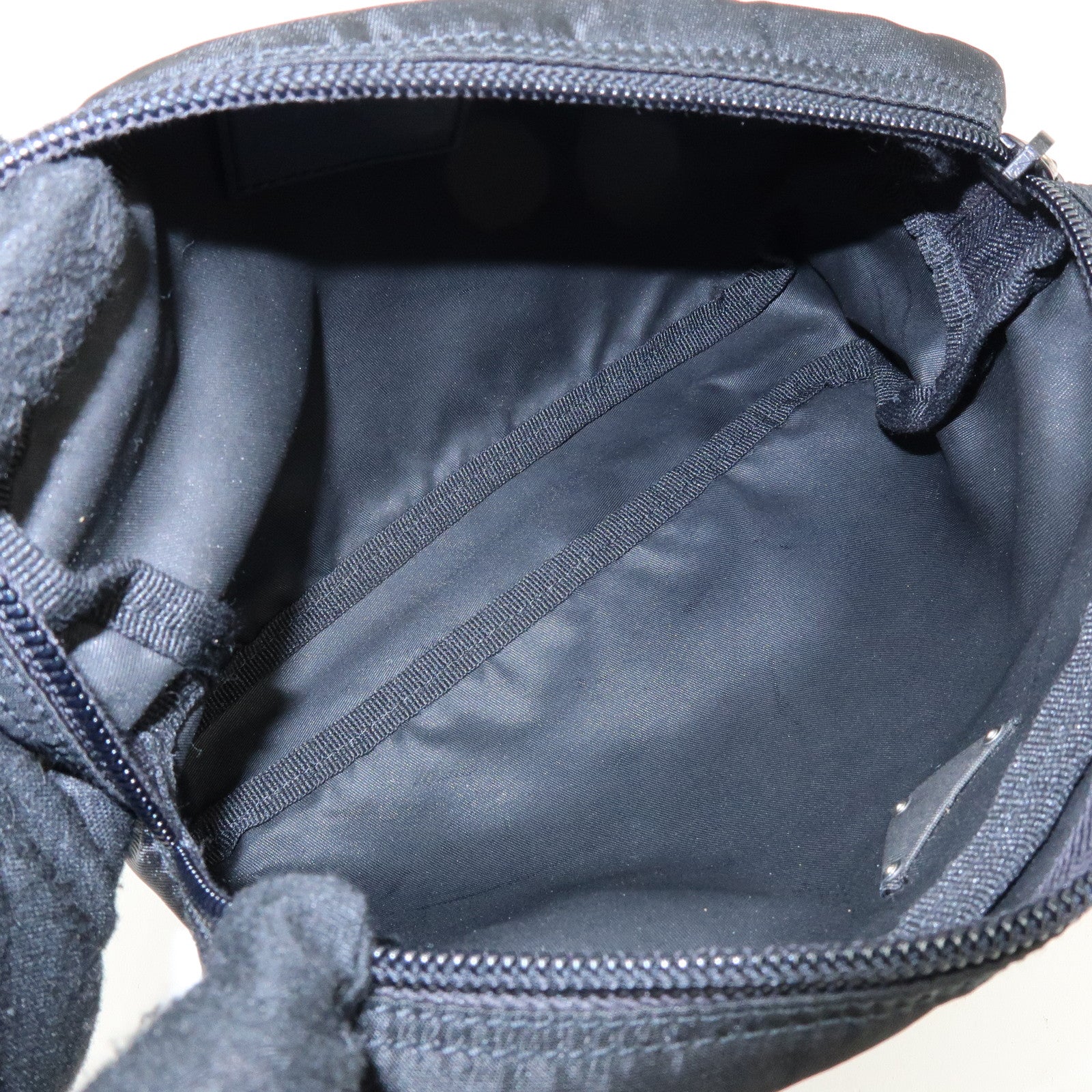 PRADA Triangle Logo Nylon Pouch Cosmetic Case Black