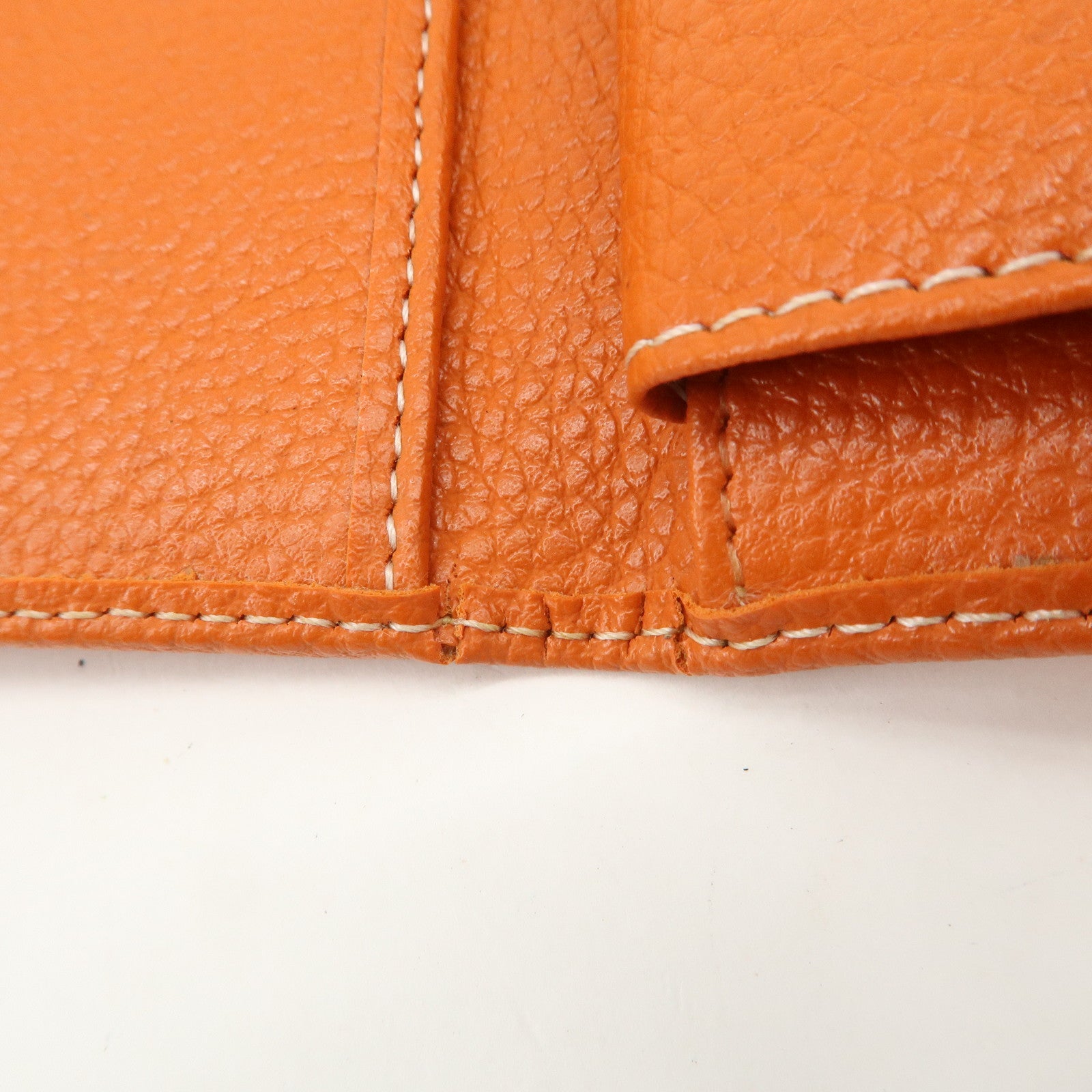Chloe Leather Tri-fold Compact Wallet Studs Orange