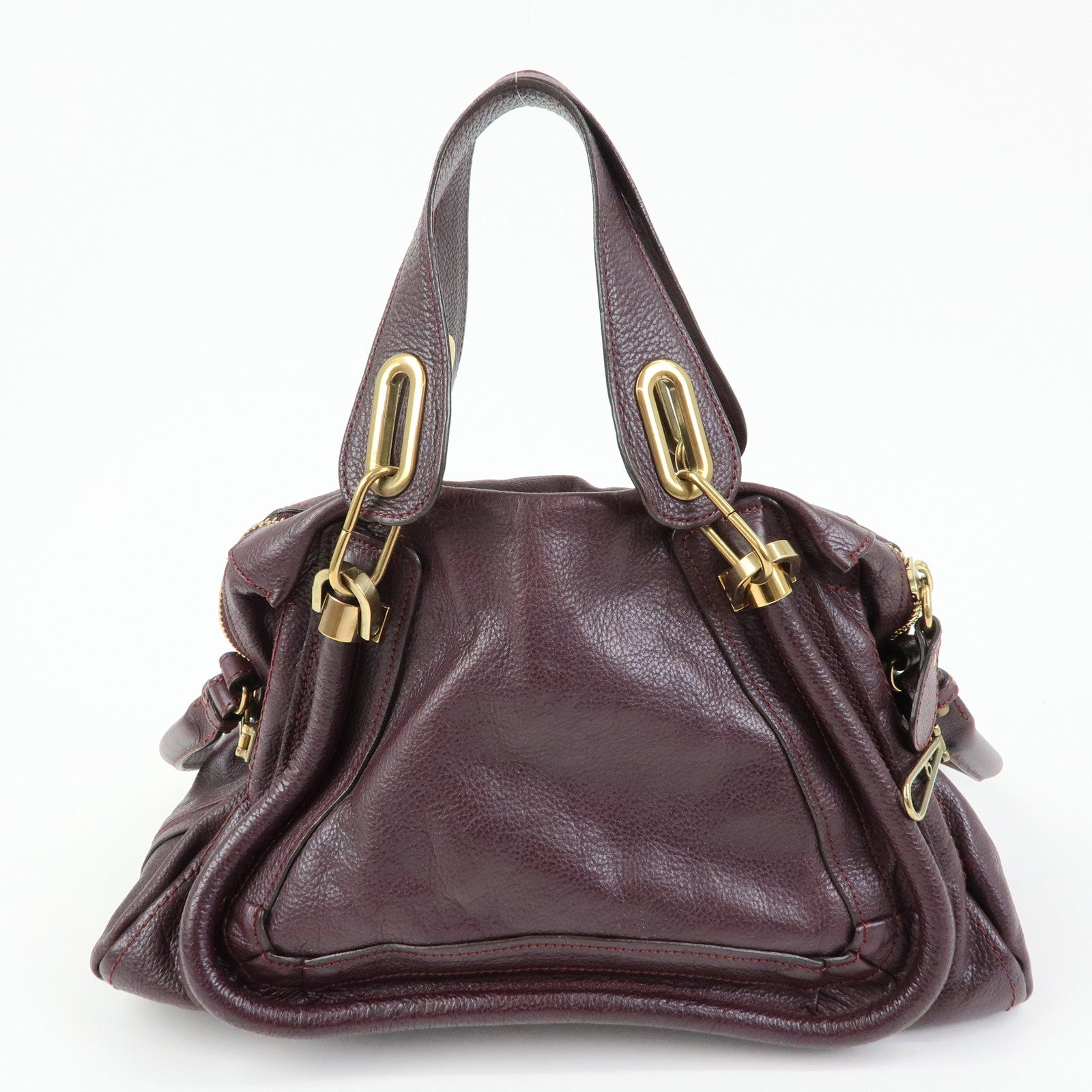 Chloe Paraty Leather 2Way Bag Shoulder Bag Hand Bag Purple