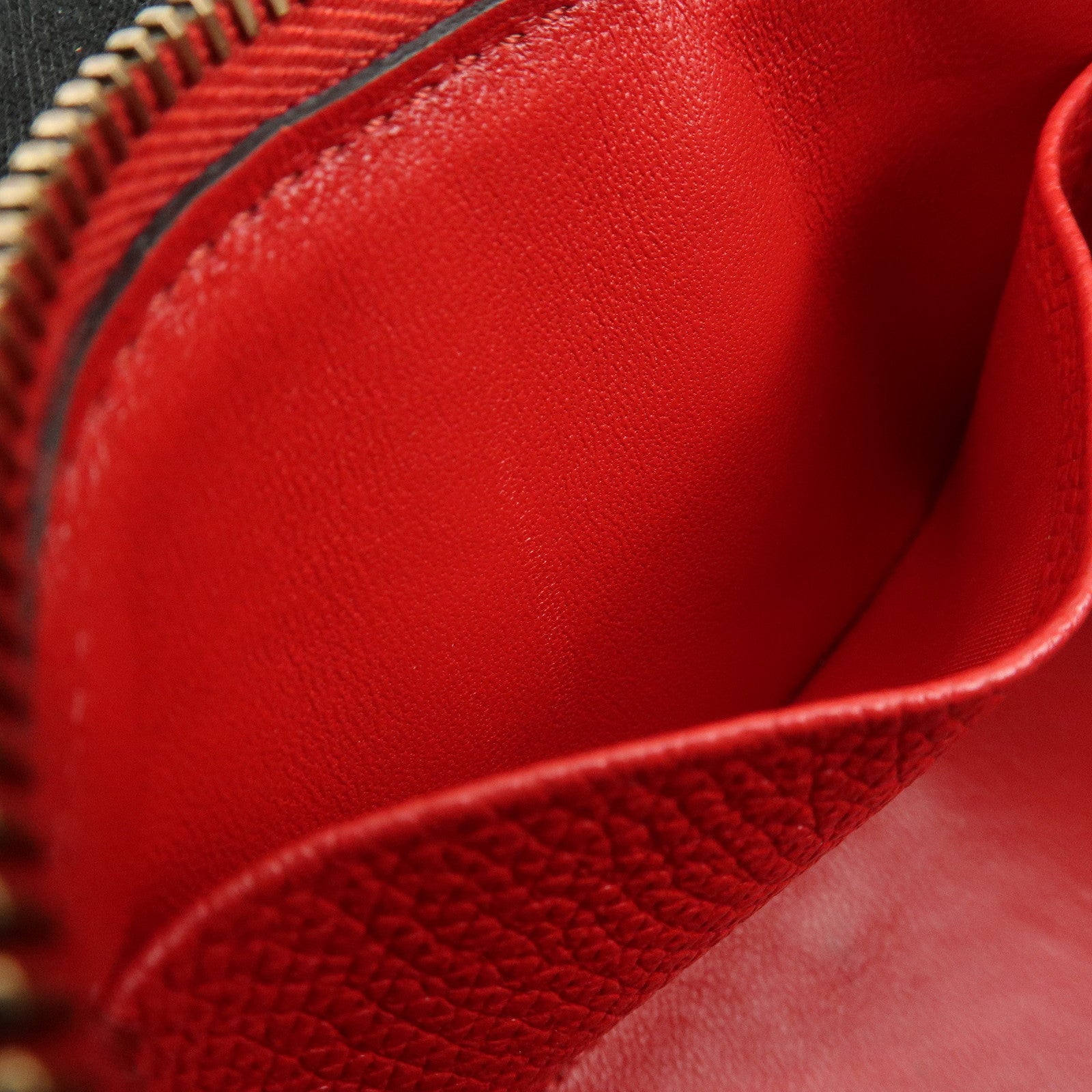 VALENTINO V Logo Leather 2Way Mini Hand Bag Chain Vanity Bag Red