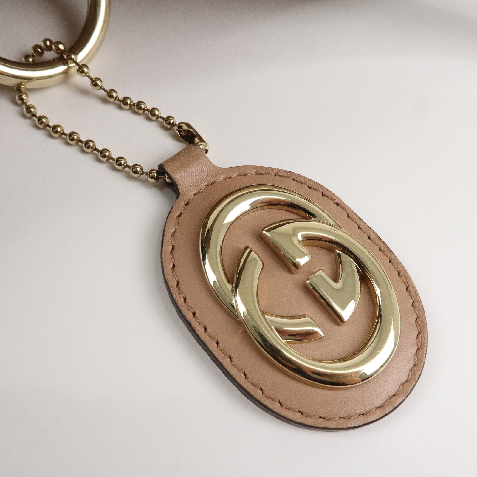 GUCCI Sukey Canvas Leather Shoulder Bag Beige Pink Gold HDW 232955 Used