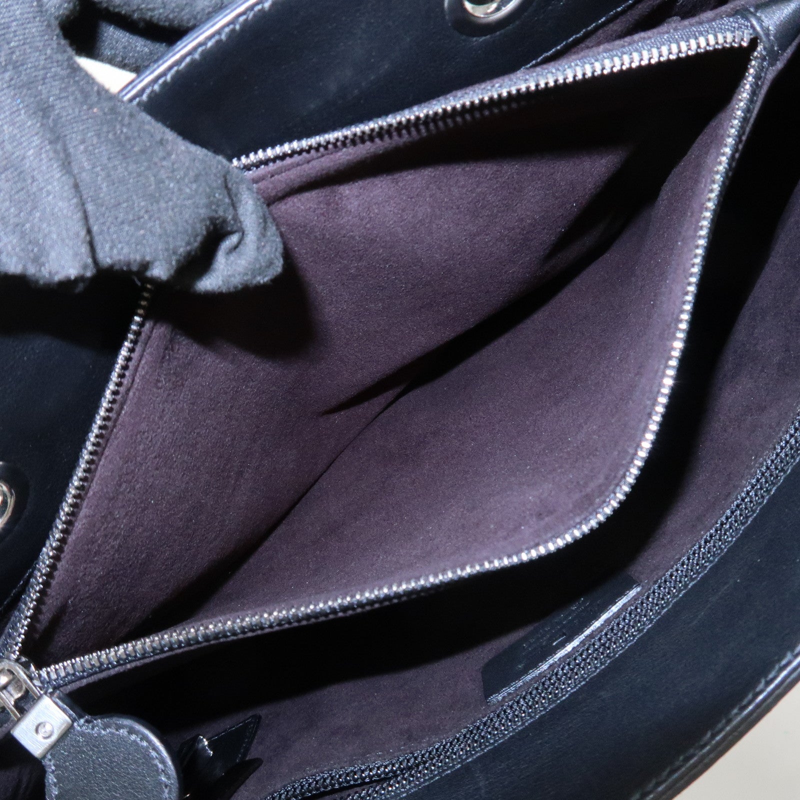 Ferragamo Gancini Leather Tote Bag Shoulder Bag Black