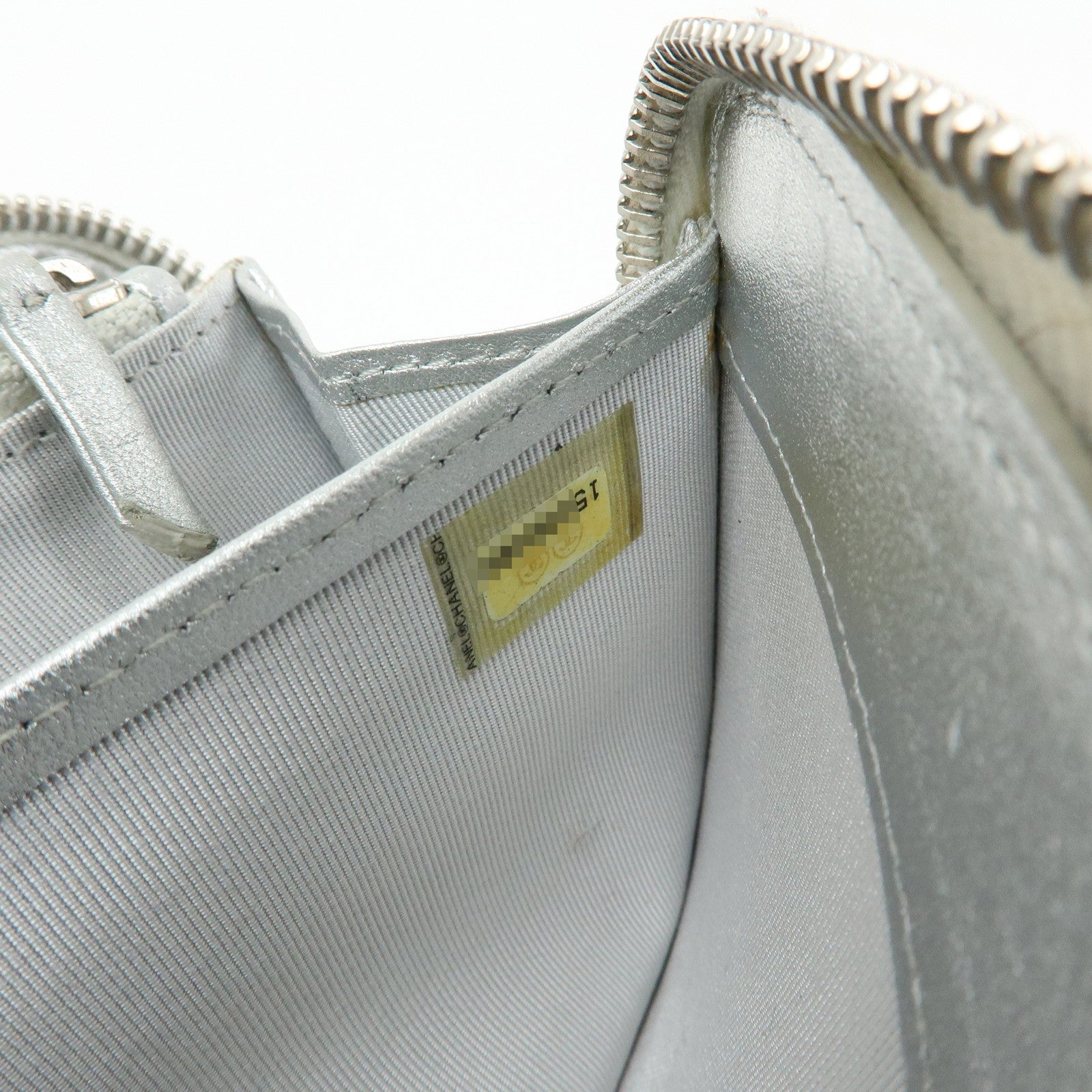 CHANEL Matelasse COCO Mark Lamb Skin Zippy Long Wallet A50097