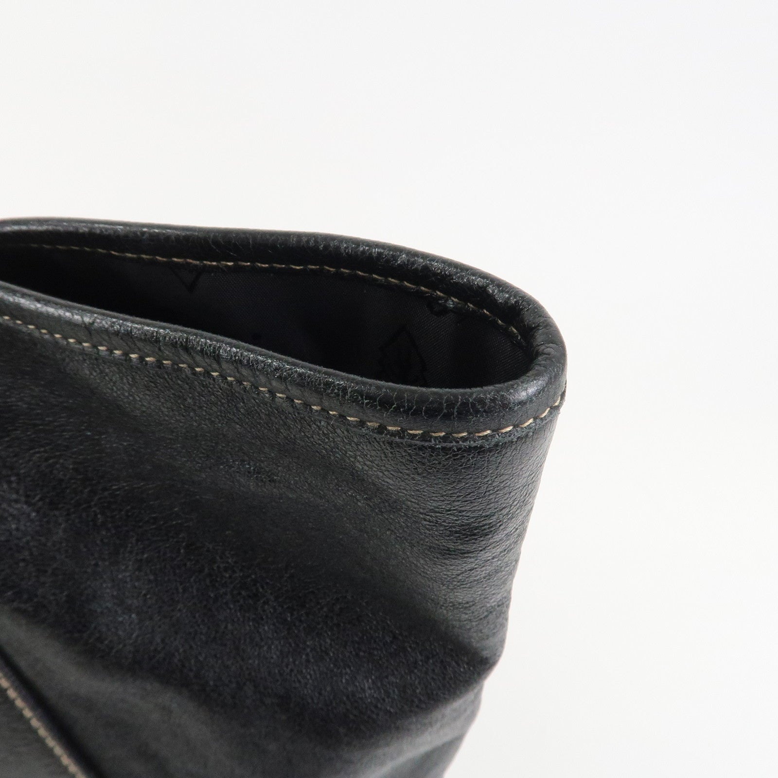 GUCCI Hysteria Leather Tote Bag Hand Bag Black 211126