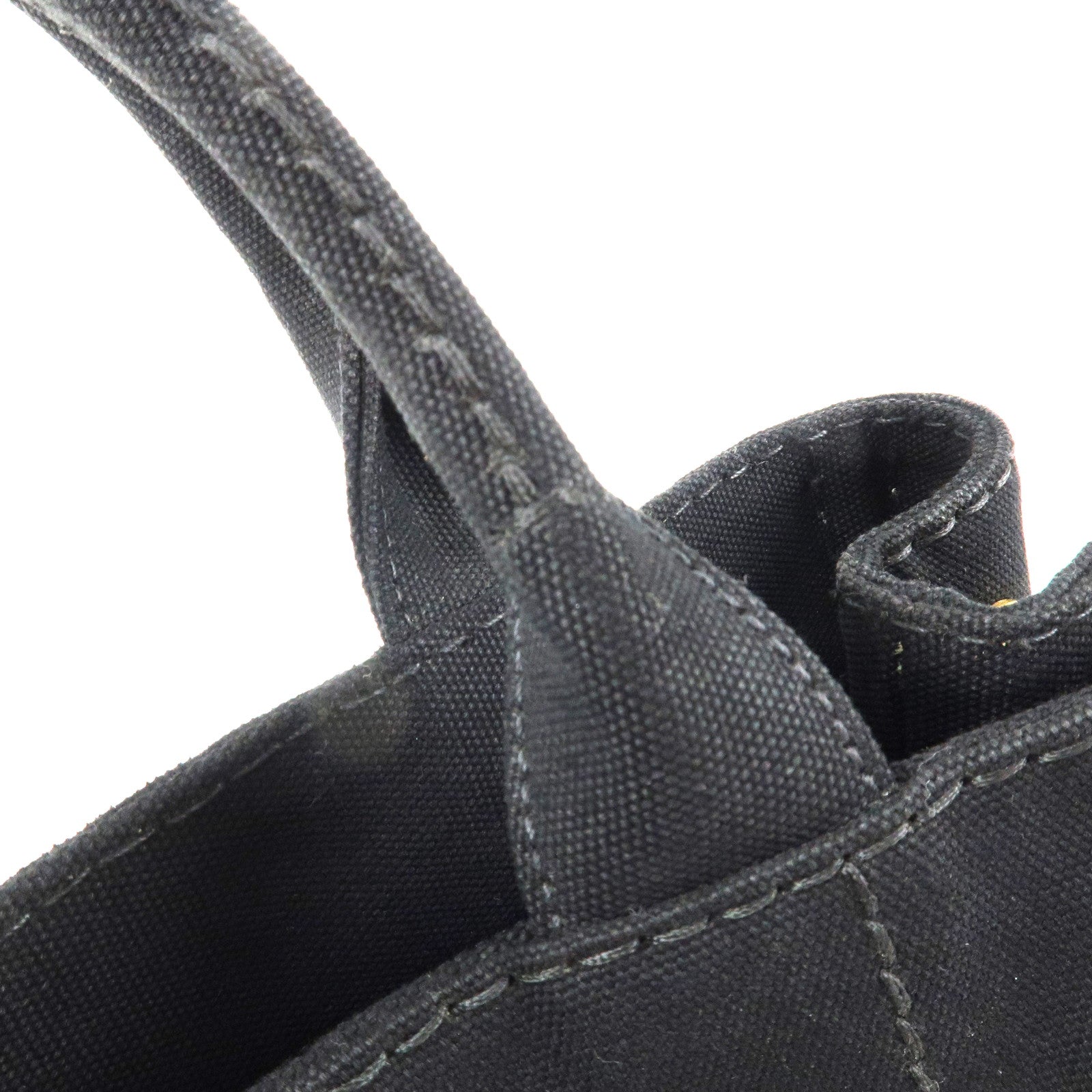 PRADA Canapa Mini Canvas 2Way Bag Hand Bag Shoulder Bag Black 1BG439 Used