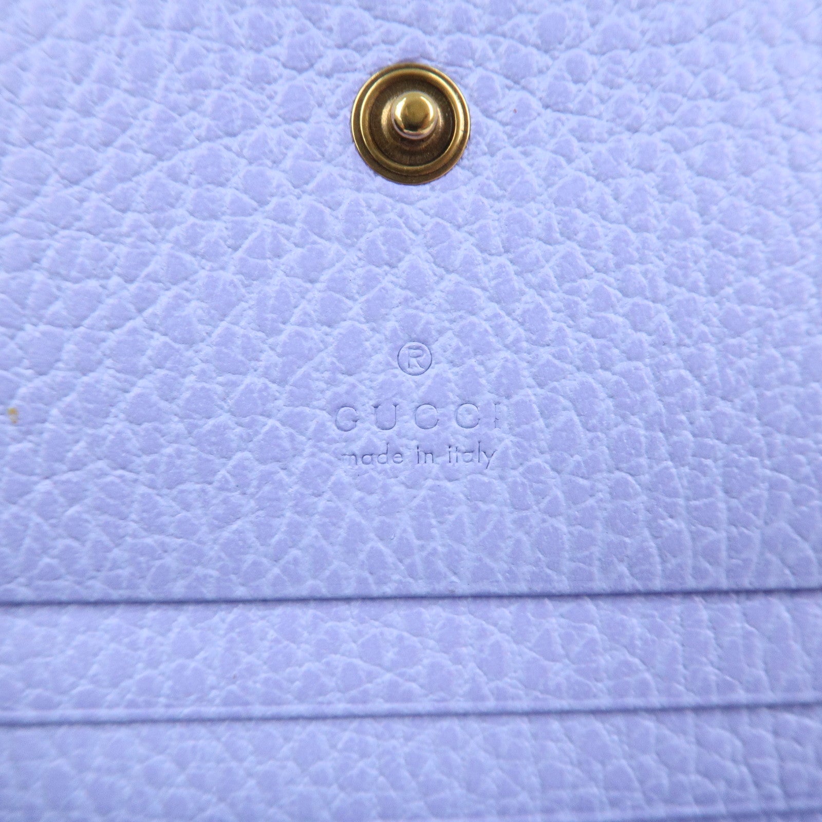 GUCCI Butterfly Calf Leather Bi-Fold Compact Wallet Purple 516929