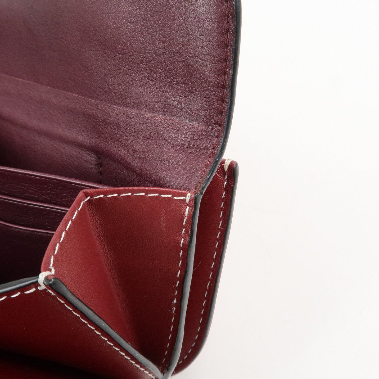 LOEWE Anagram Gate Continental Leather Long Wallet Bordeaux