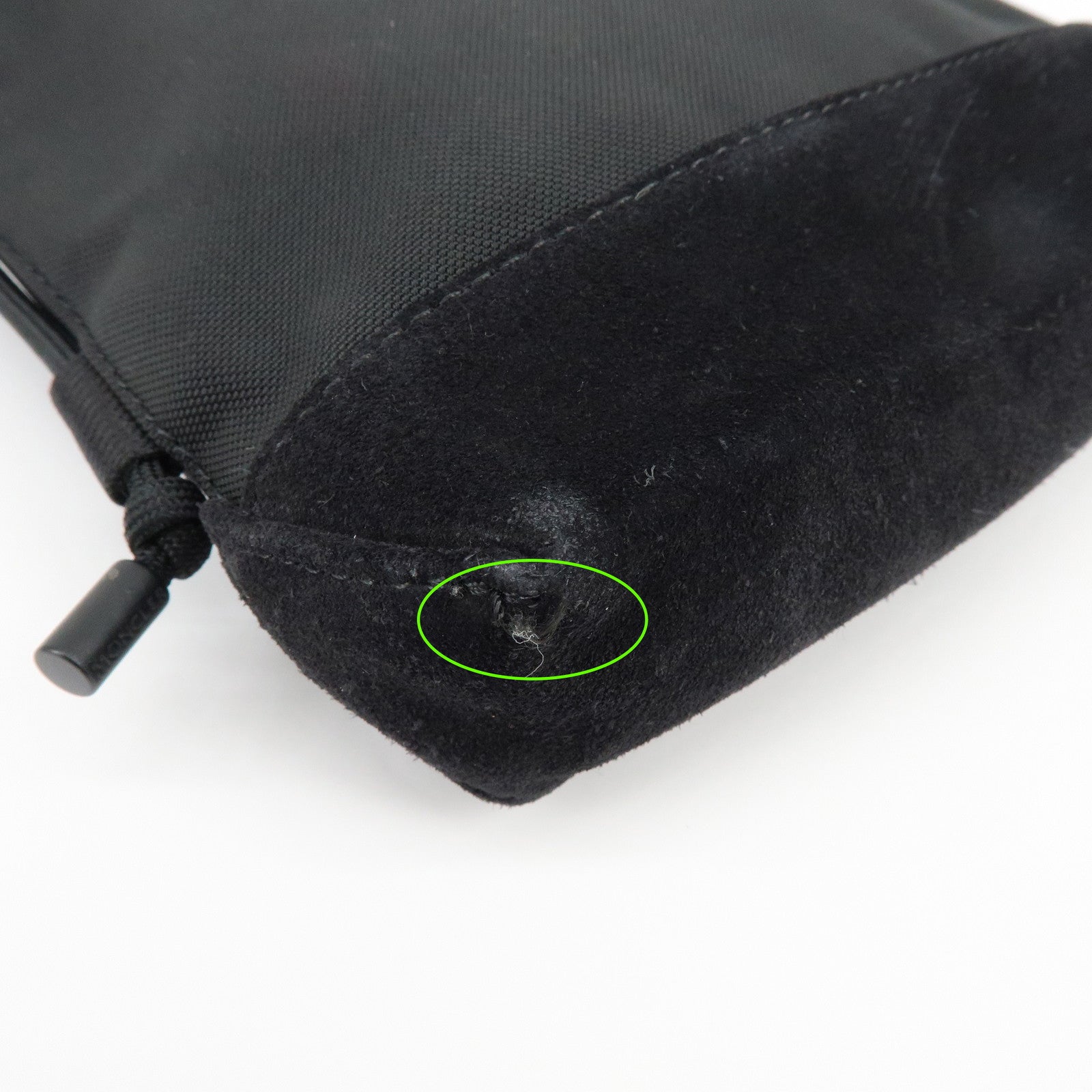 MONCLER Nylon Suede Leather Shoulder Bag Tech Phone Bag Black