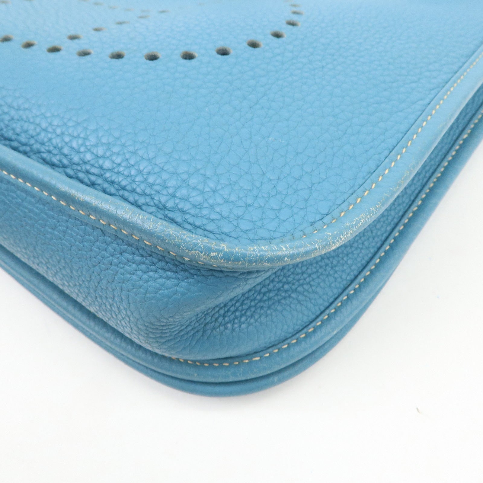 HERMES Taurillon Clemence Canvas Evelyne 3PM L Stamped Shoulder Bag