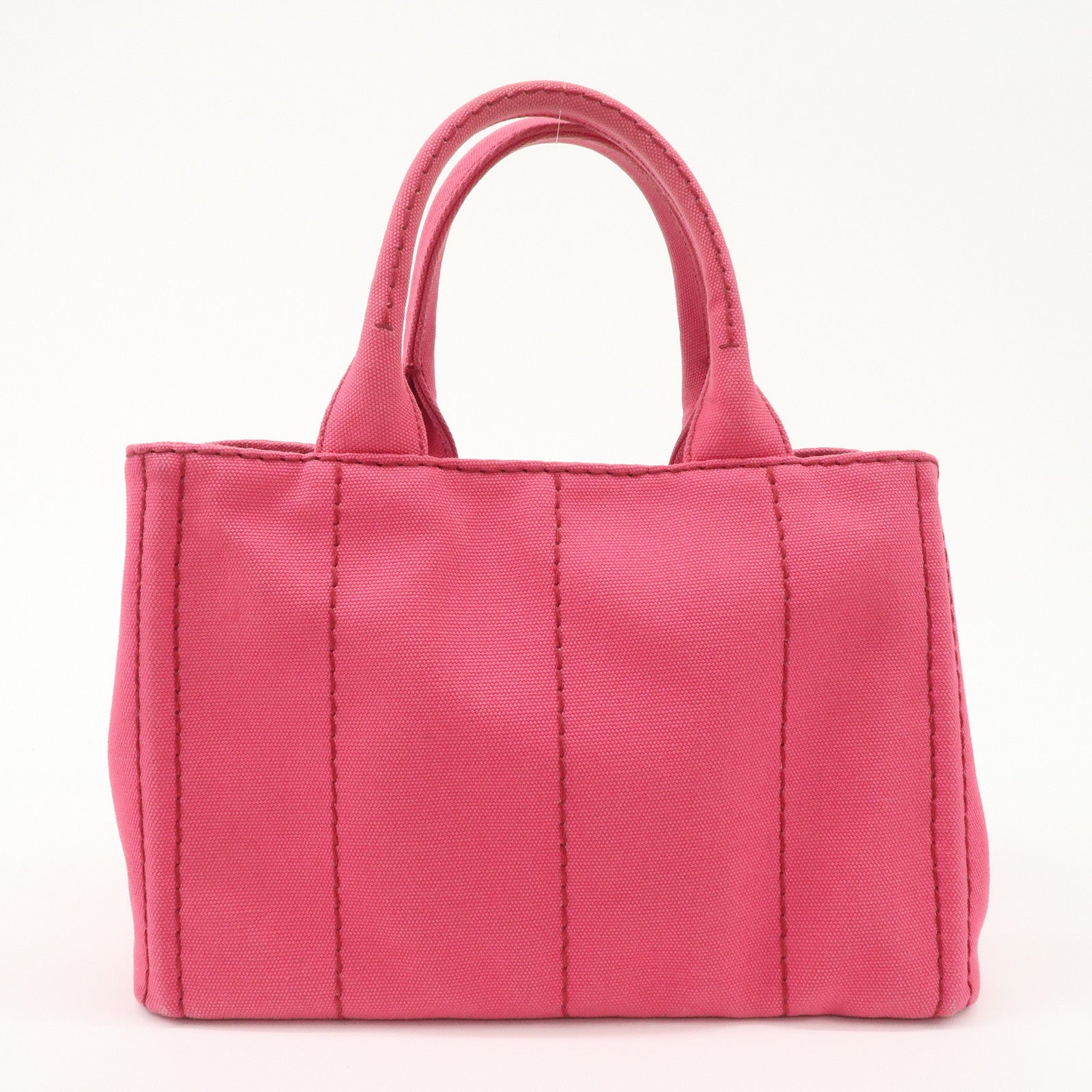 PRADA Logo Canapa Mini Canvas 2Way Tote Bag Pink 1BG439 Used