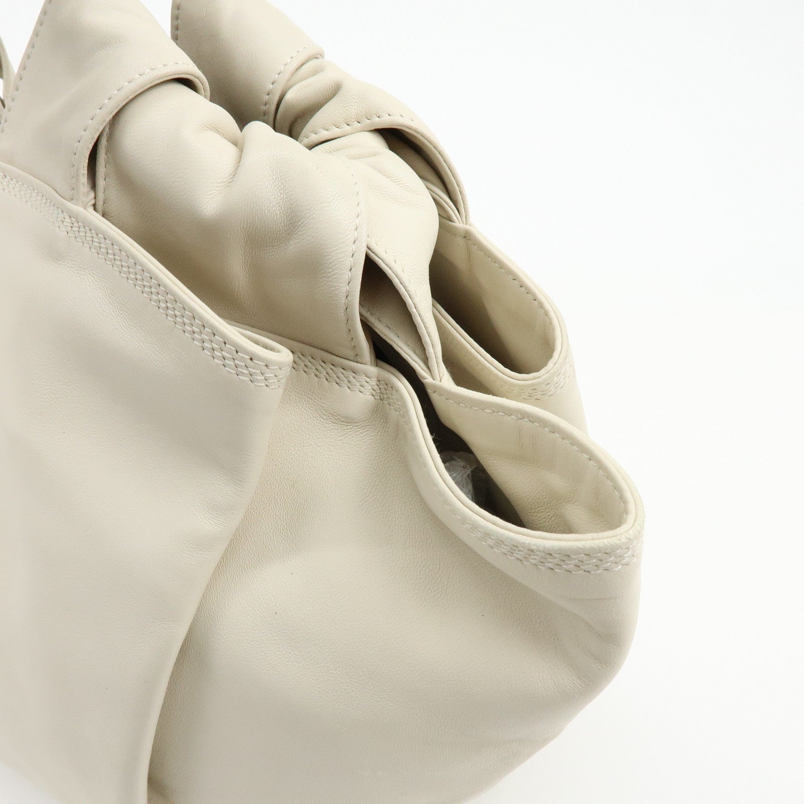 LOEWE Anagram Nappa Aire Leather Hand Bag Tote Bag Ivory