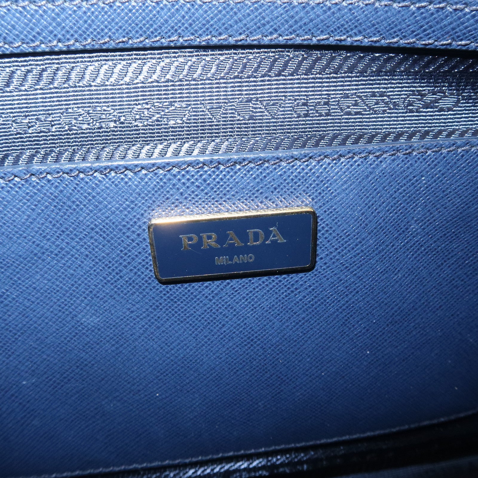 PRADA Galleria Saffiano Leather 2Way Bag Hand Bag Navy BN2274