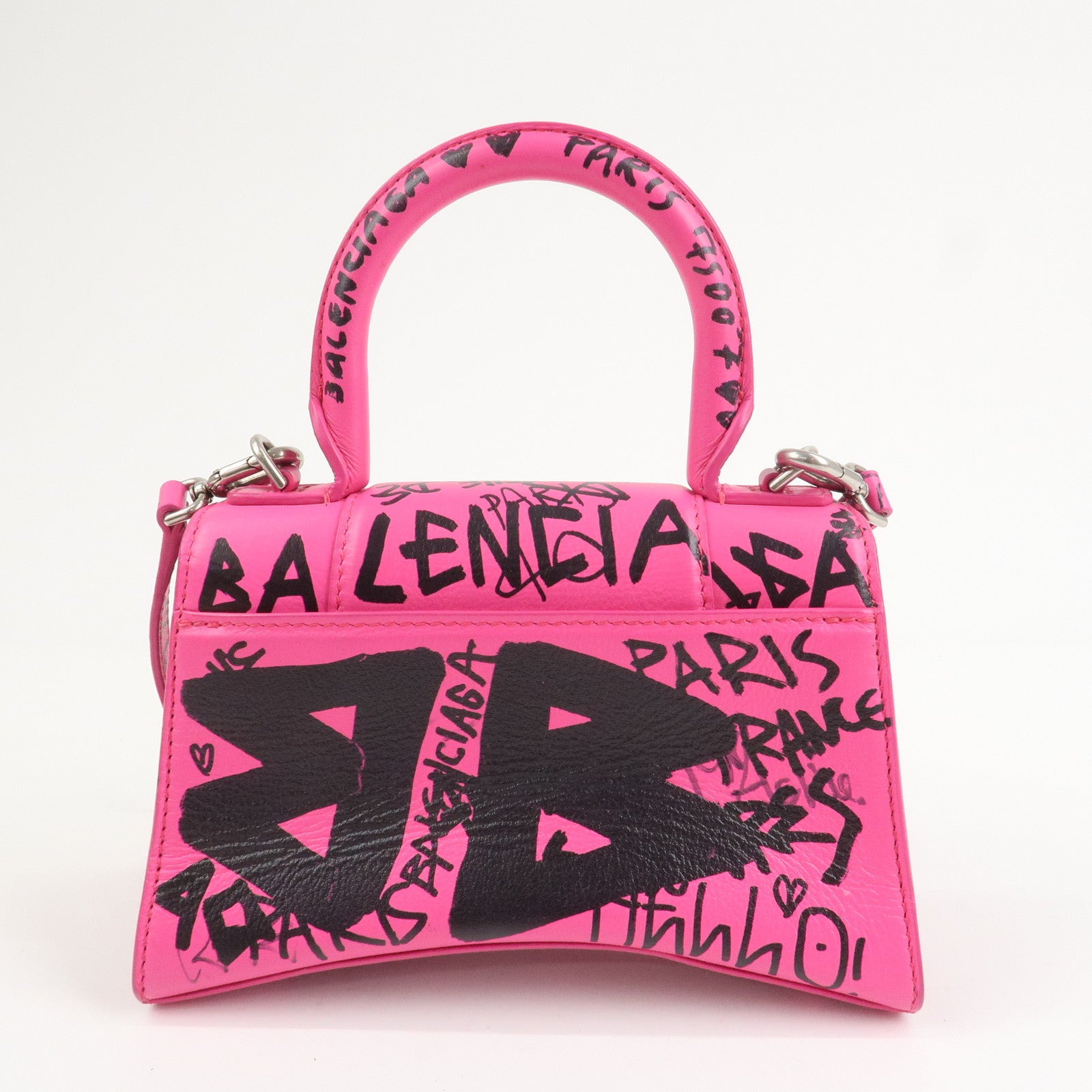 BALENCIAGA Hourglass XS 2Way Hand Shoulder Bag Hot Pink 592833