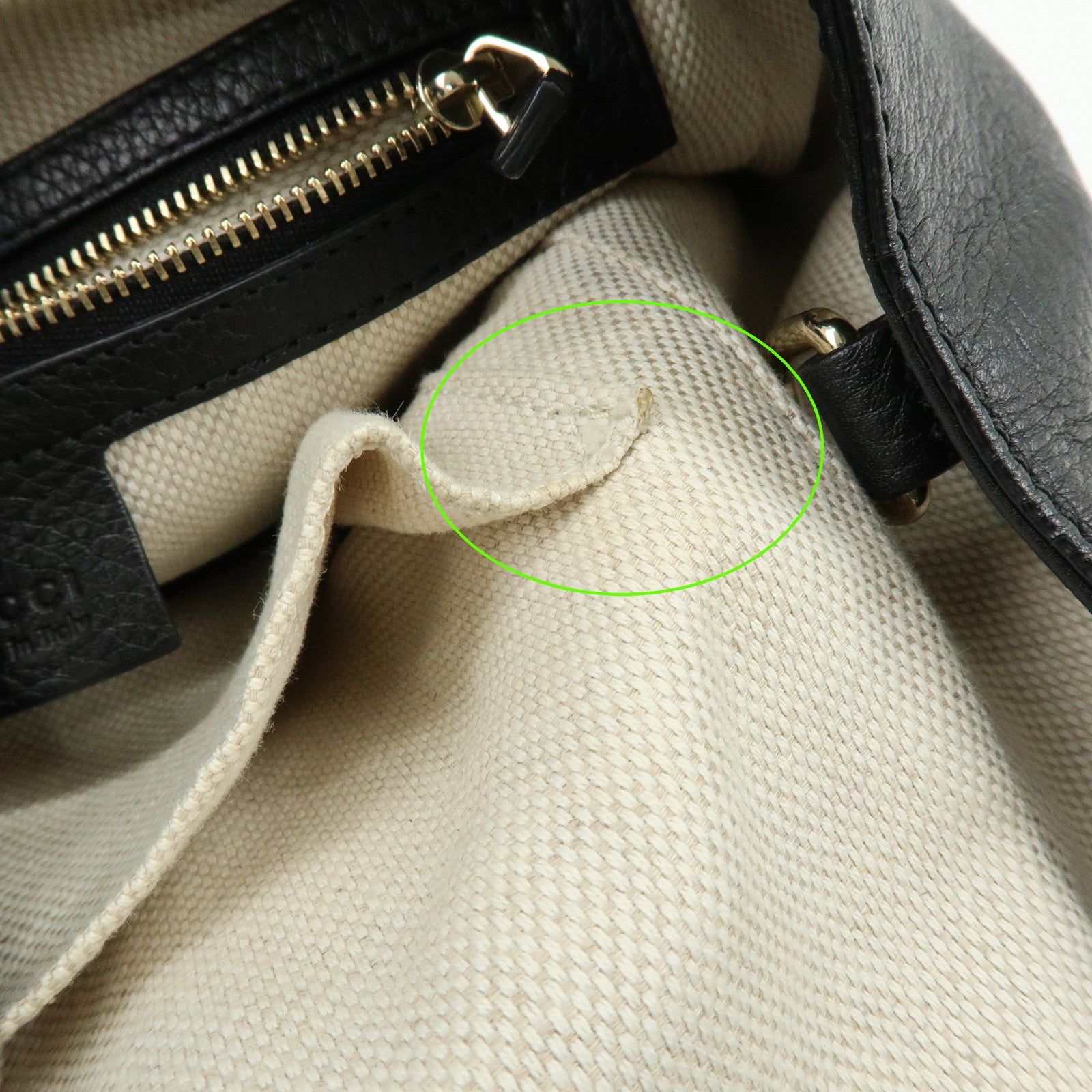 GUCCI SOHO Interlocking G Calf 2Way Hand Shoulder Bag Black 336751