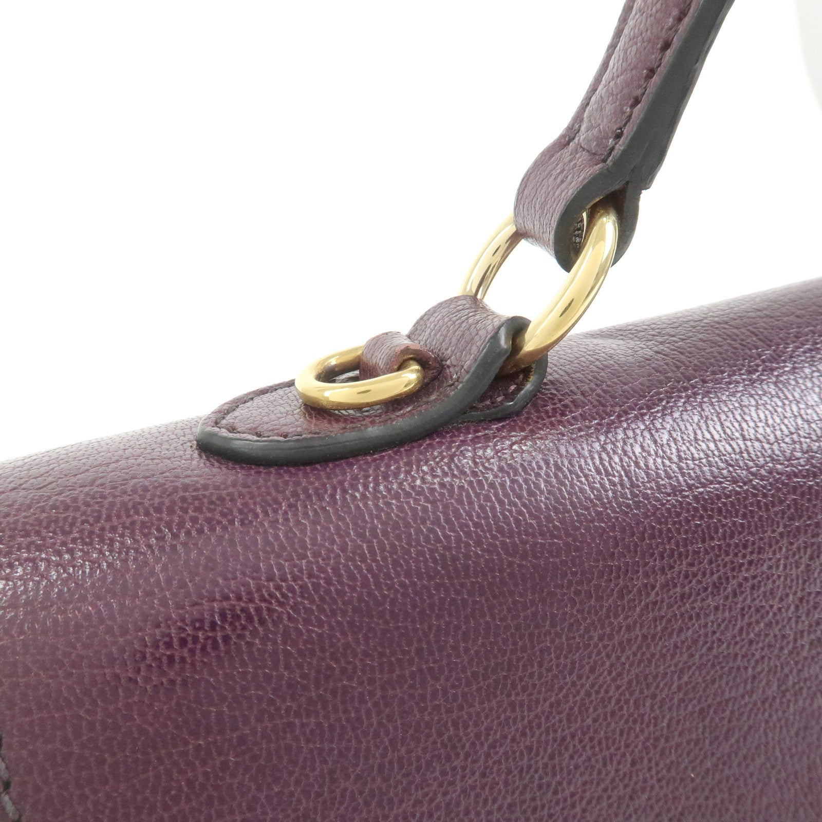 MIU MIU Logo Leather 2Way Shoulder Bag Hand Bag Purple RN0726
