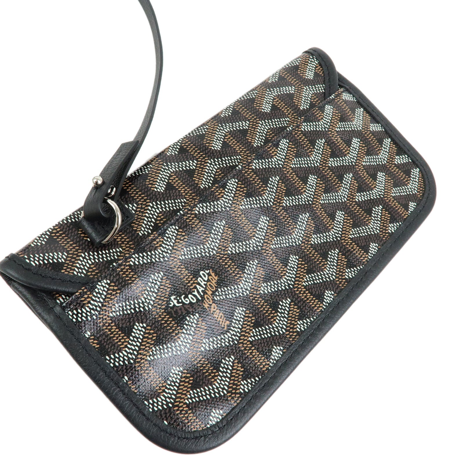 GOYARD Saint Louis PM PVC Leather Tote Bag Hand Bag Black Brown