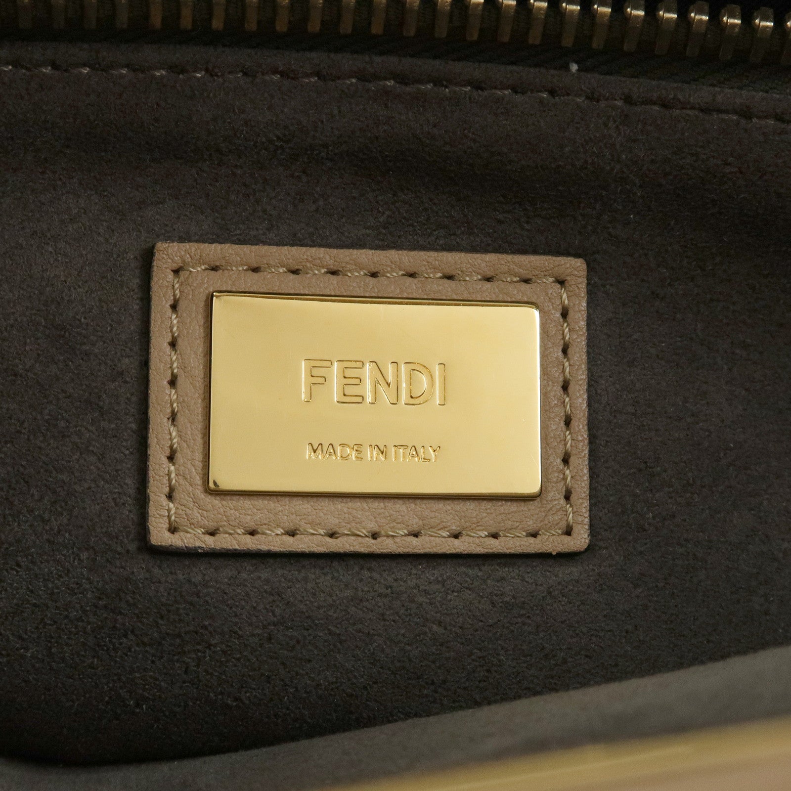 FENDI Peekaboo Leather 2Way Bag Hand Bag Shoulder Bag Beige 8BN290