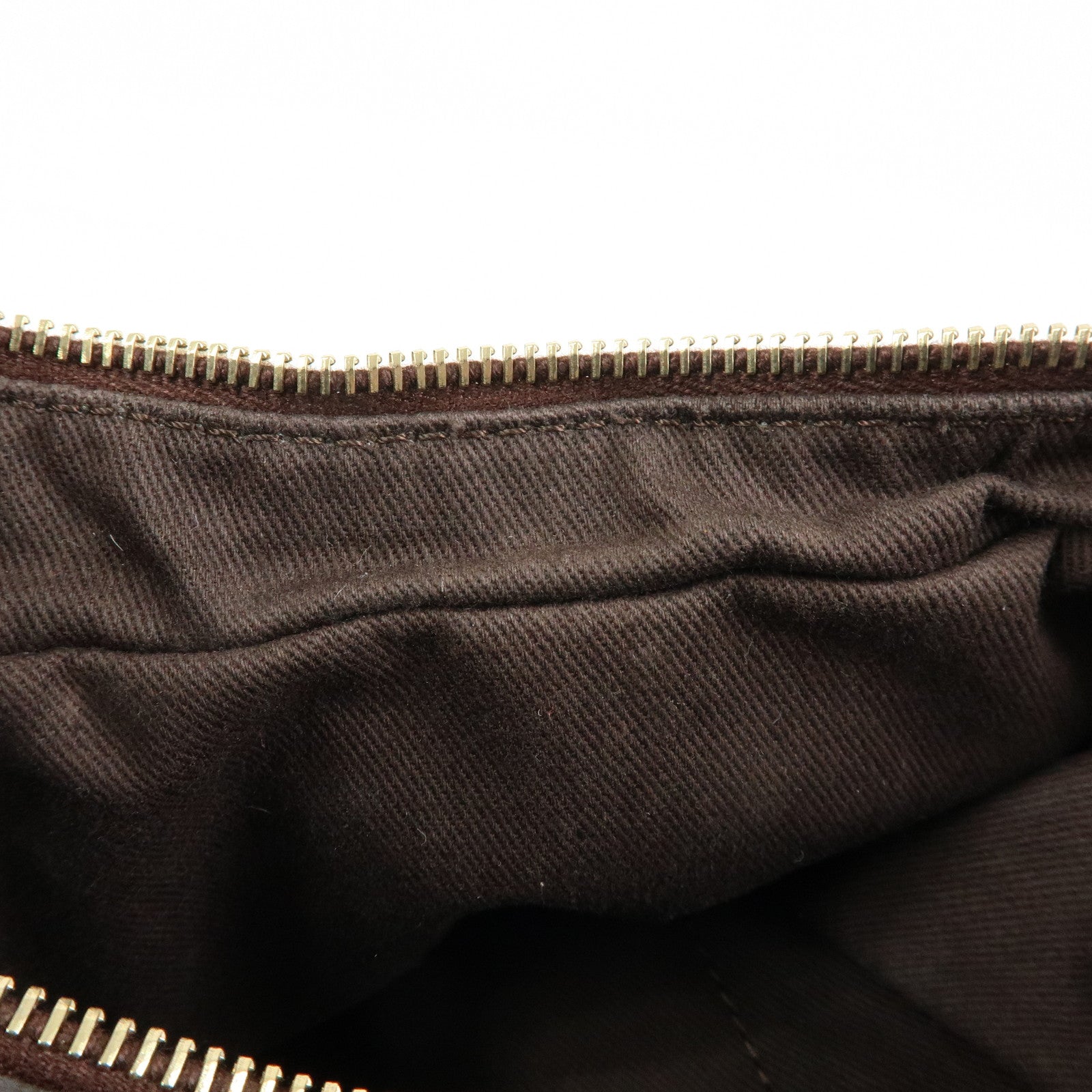 CELINE Macadam Canvas Leather Shoulder Bag Hand Bag Brown